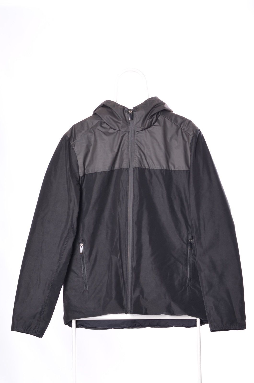 image of Fendi Monogram Hooded Down Puffer Jacket Coat Size 48 in Blue, Men's