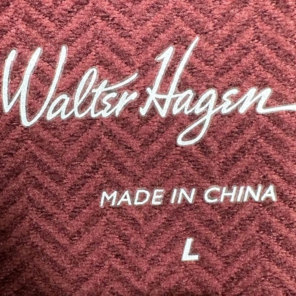 Vintage Walter Hagen Sweatshirt Mens Large Red Herringbone Golf Pullover 1/4 Zip Mock Neck Jersey Sweater Size US L / EU 52-54 / 3 - 5 Thumbnail