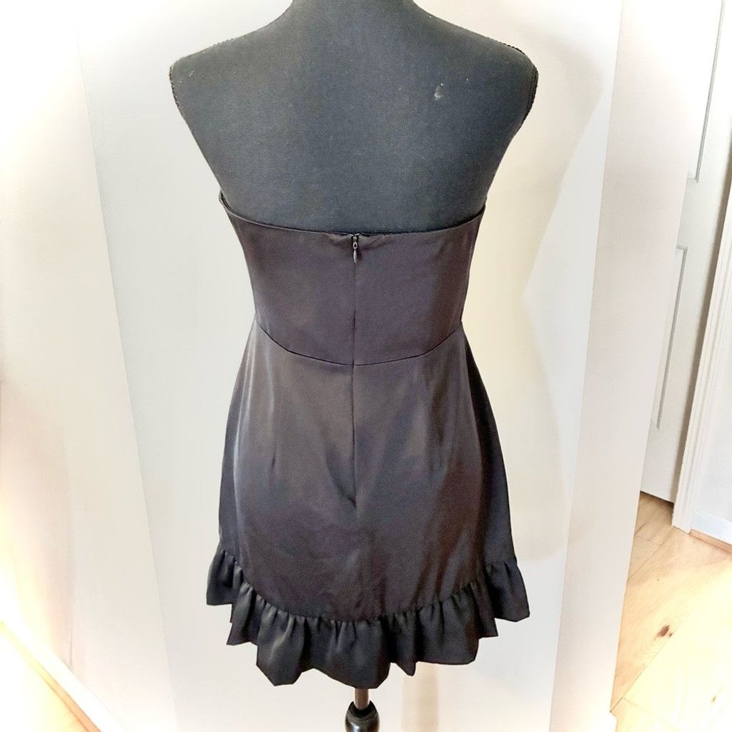 Lulus Lulus Adorable Black Ruffle Strapless Bodycon Dress- Small Size S / US 4 / IT 40 - 9 Thumbnail