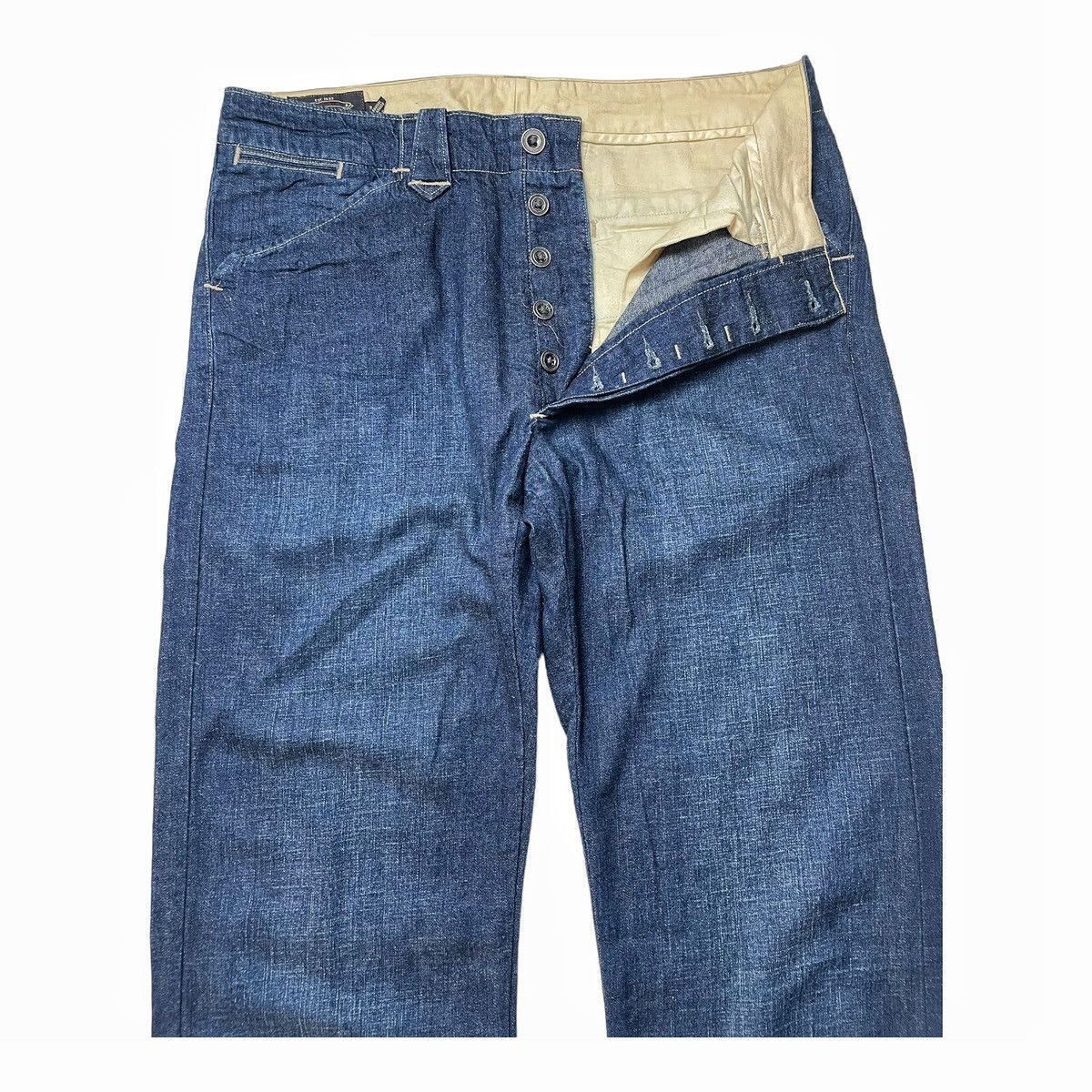 Polo Ralph Lauren × RRL Ralph Lauren × Ralph Lauren Double RL RRL Denim Indigo Linen Cotton Blend Trousers pants Size US 31 - 6 Thumbnail