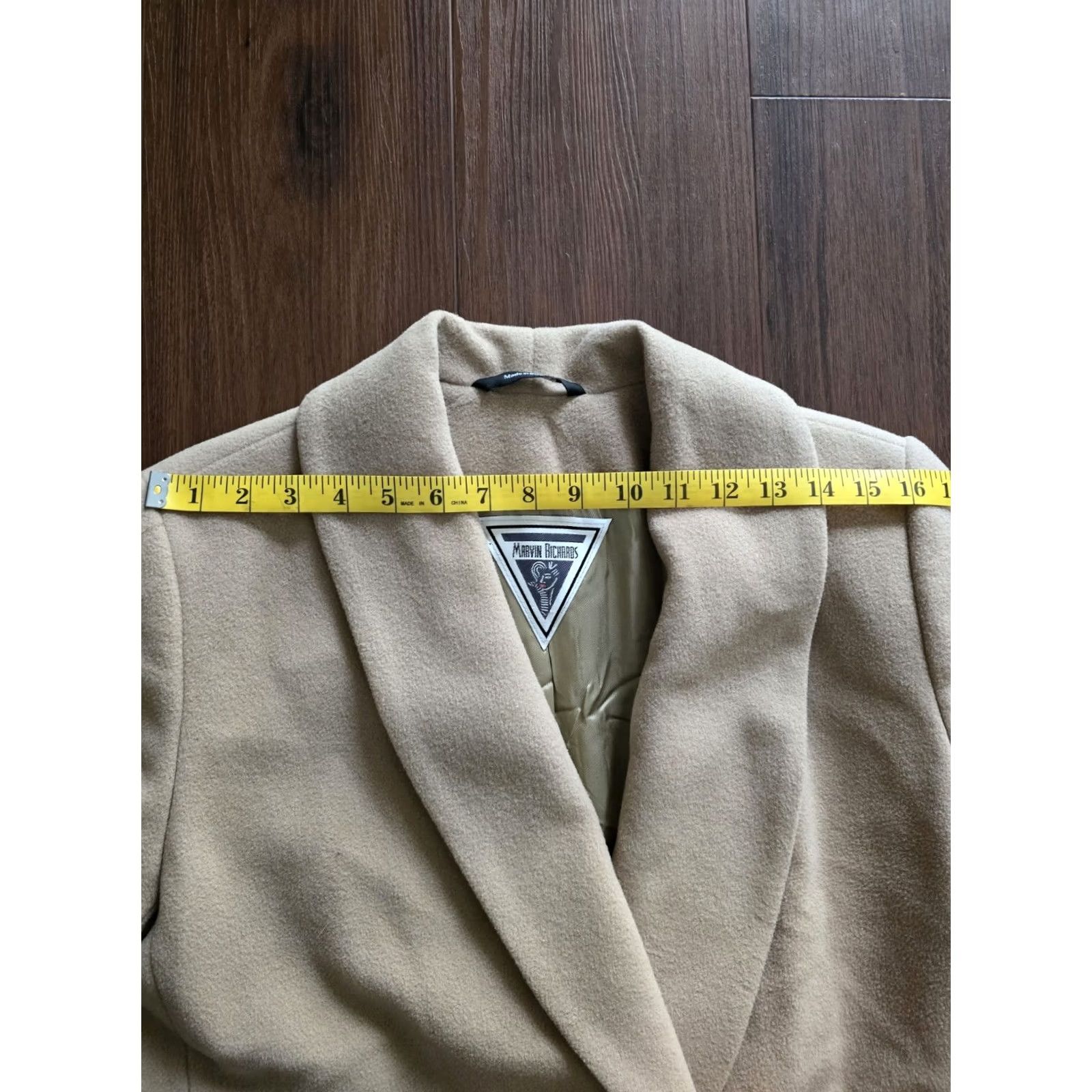 Vintage VINTAGE Marvin Richards Winter Trench Coat Women 10P Beige Wool Cashmere Lined 80s Designer"} Size L / US 10 / IT 46 - 6 Thumbnail