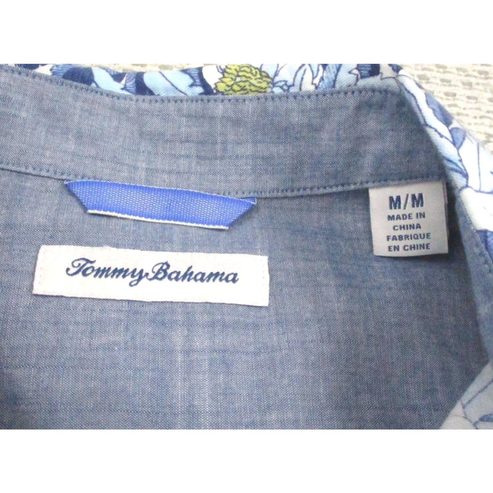 Tommy Bahama Tommy Bahama Shirt Mens Medium Blue Tropical Leaf Print Short Sleeve Button Up Shirt Size US M / EU 48-50 / 2 - 3 Thumbnail