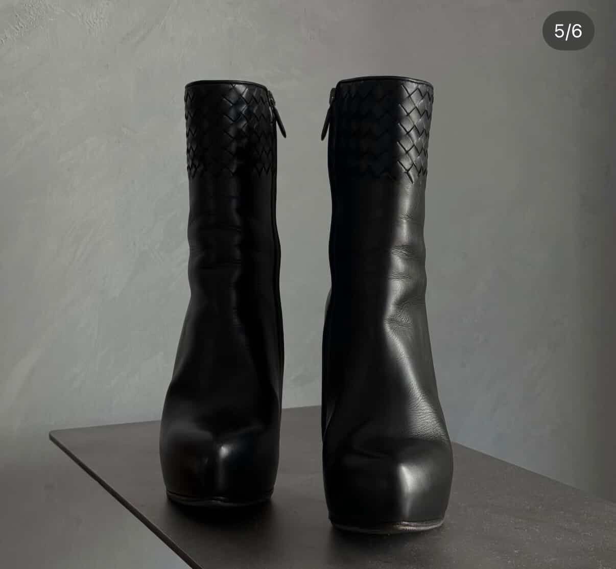 Bottega Veneta Bottega Venetta Boots Black Leather Size US 7.5 / IT 37.5 - 5 Thumbnail