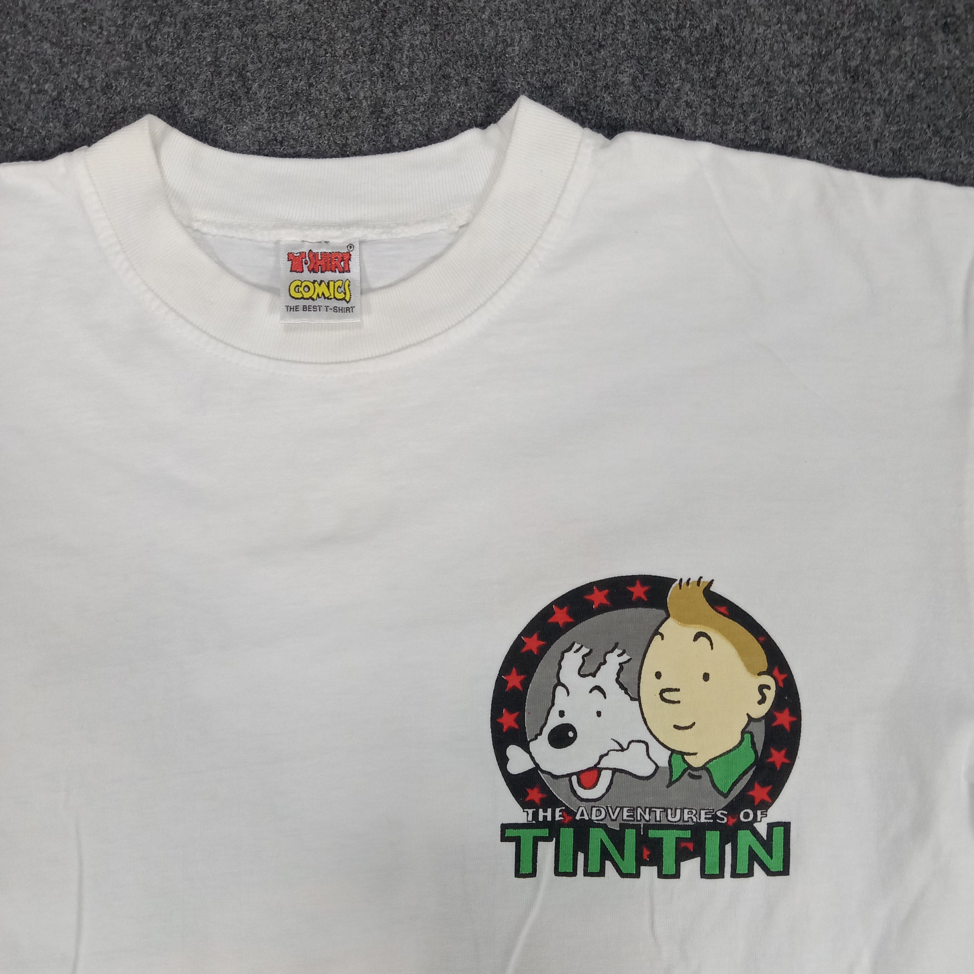 Vintage The Adventure of Tintin & Snowy Cartoon Tshirt Size US L / EU 52-54 / 3 - 4 Thumbnail