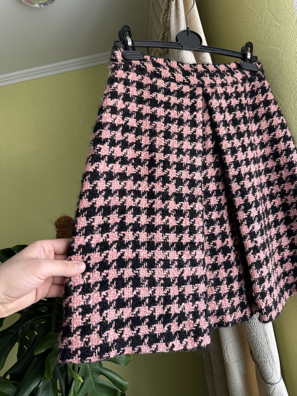 Moschino Moschino Cheap and Chic Houndstooth High Waist Wool Skirt Size 28" / US 6 / IT 42 - 3 Thumbnail