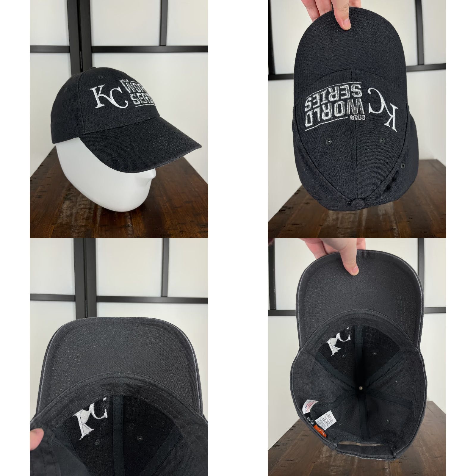 Nike Nike KC World Series 2014 Hat Cap Strap Back Adult One Size Gray Legacy91 Cotton Baseball Cap Men Size ONE SIZE - 8 Thumbnail