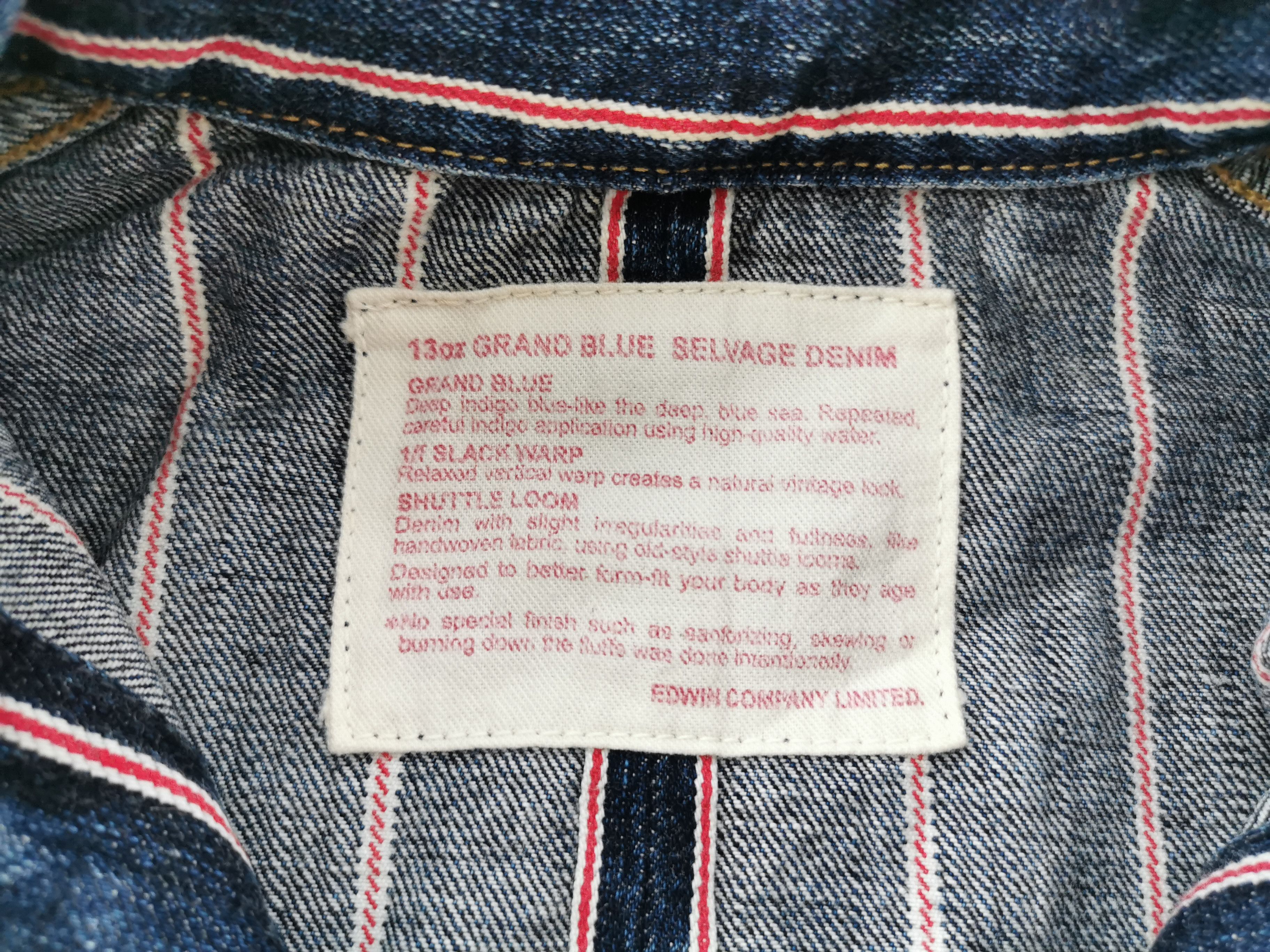 Edwin Vintage 90s Edwin Grand Blue Selvedge Denim Jacket Size M Size US M / EU 48-50 / 2 - 6 Thumbnail