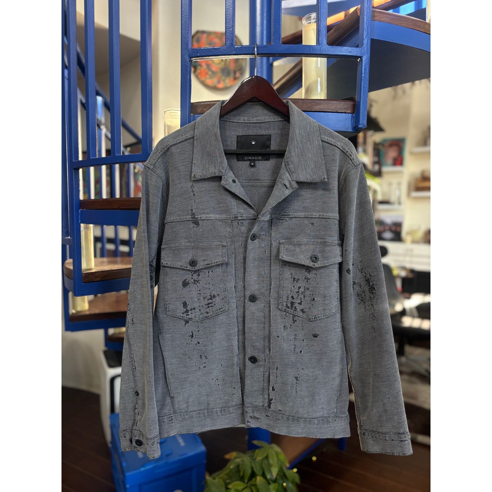 JUNK de LUXE Junk de Luxe Grey Distressed Jacket (XL) Size US XL / EU 56 / 4 - 1 Thumbnail