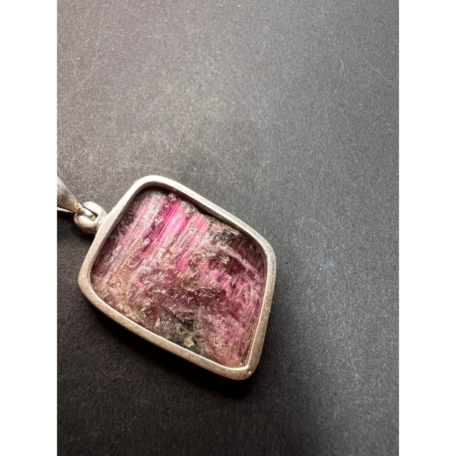 Other NEW Pink/ bi colored half rough tourmaline pendant in 925 Size ONE SIZE - 6 Thumbnail