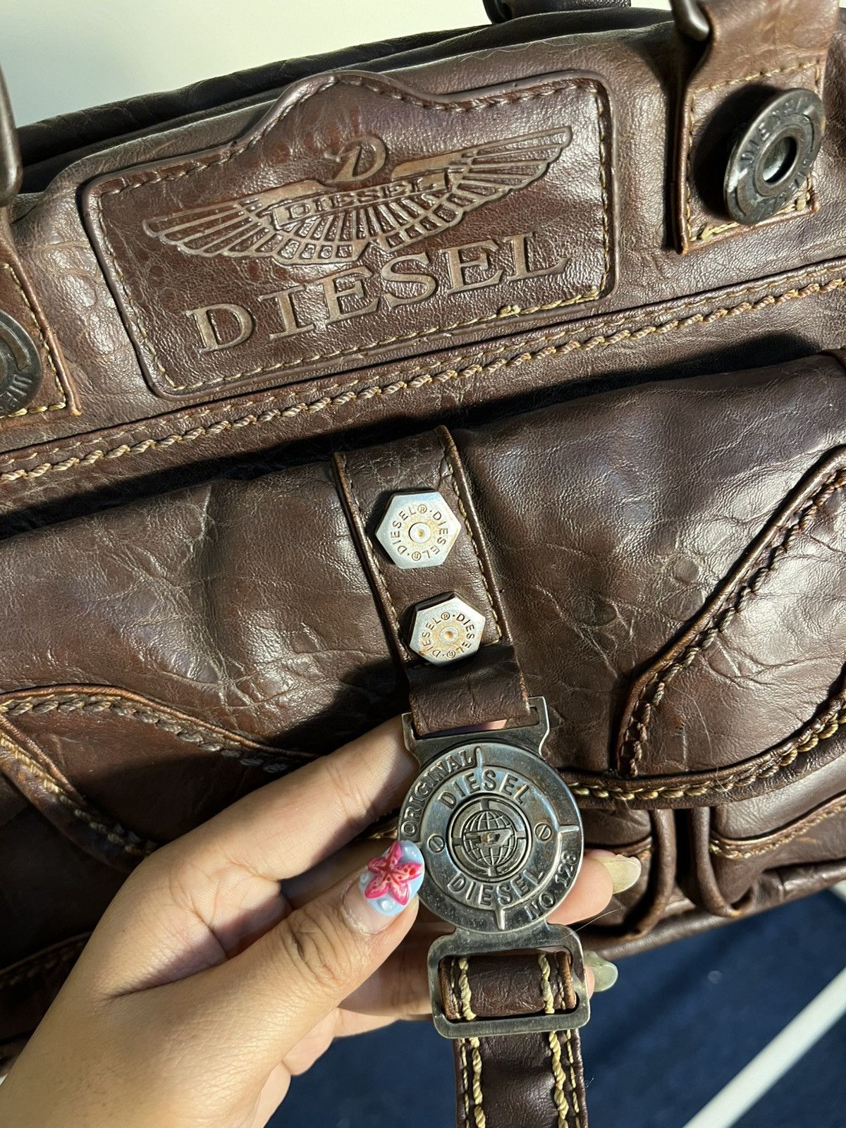 Diesel Vtg Diesel leather grunge purse shoulder bag Size ONE SIZE - 3 Thumbnail