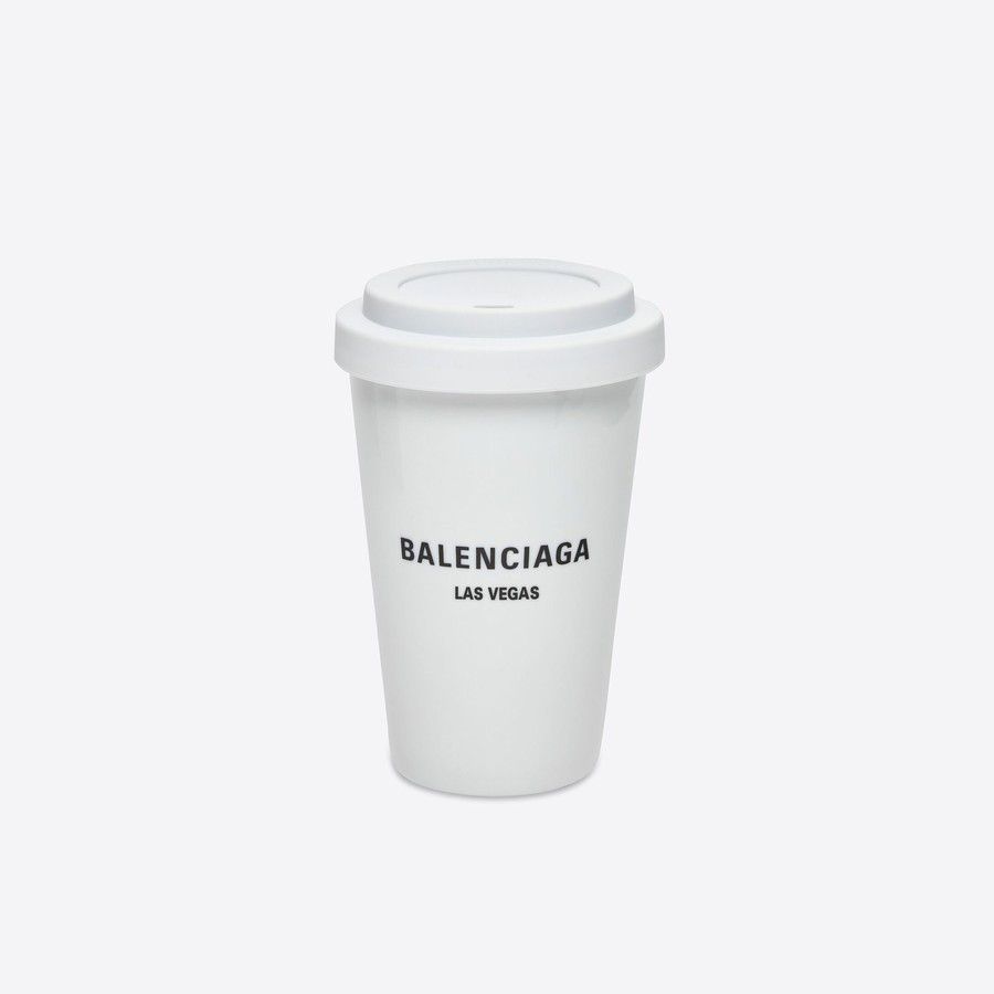 Balenciaga o1srvl11e0825 Size: OS / Las Vegas Coffee Cup in White Size ONE SIZE - 1 Thumbnail