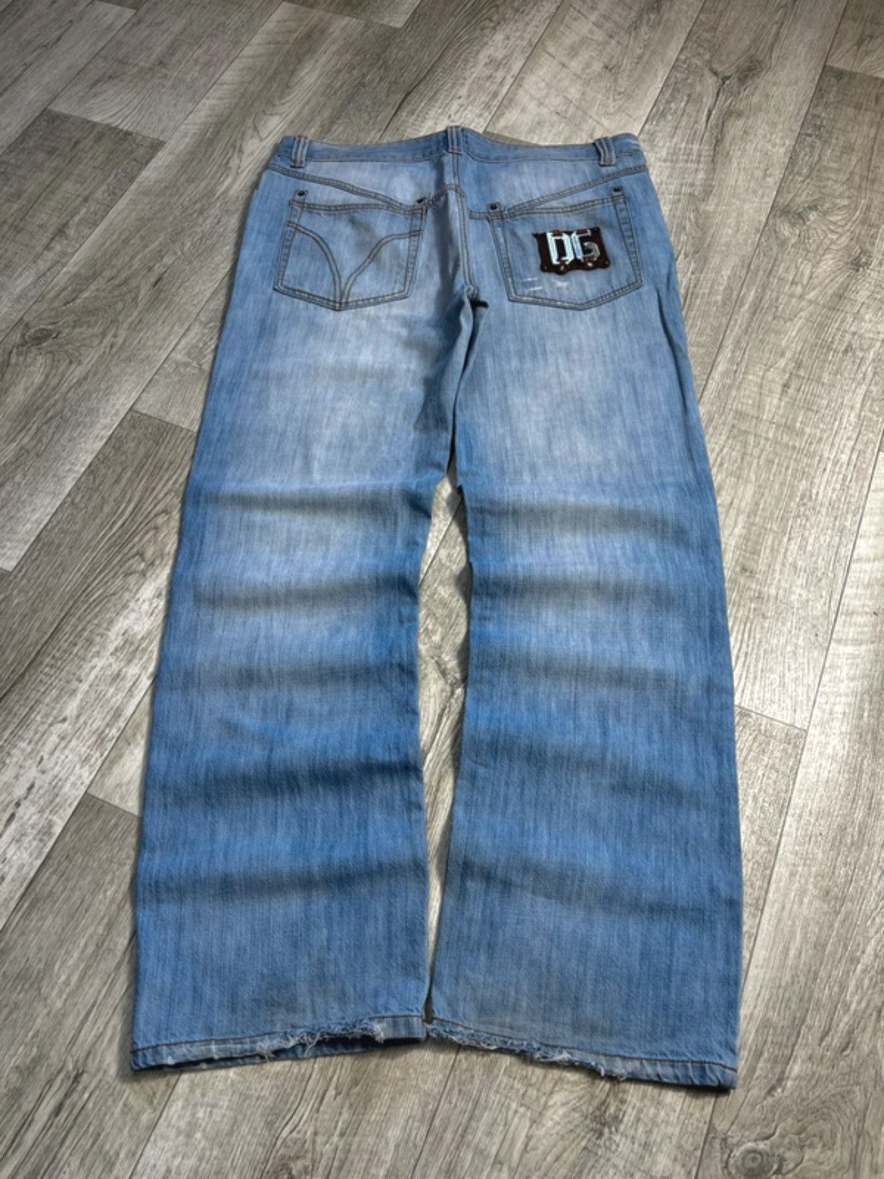 Dolce Gabbana Crazy Vintage Big Matal Logo Jeans Y2k japanes