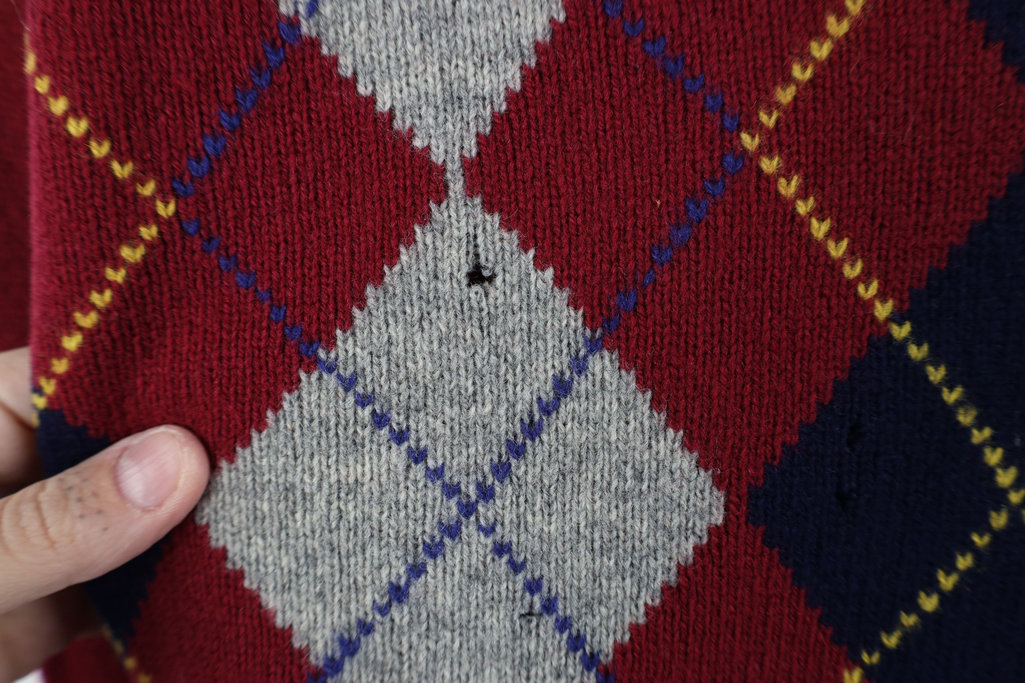 Vintage Vintage 90s Streetwear Lambswool Diamond Argyle Knit Sweater Size US XL / EU 56 / 4 - 6 Thumbnail