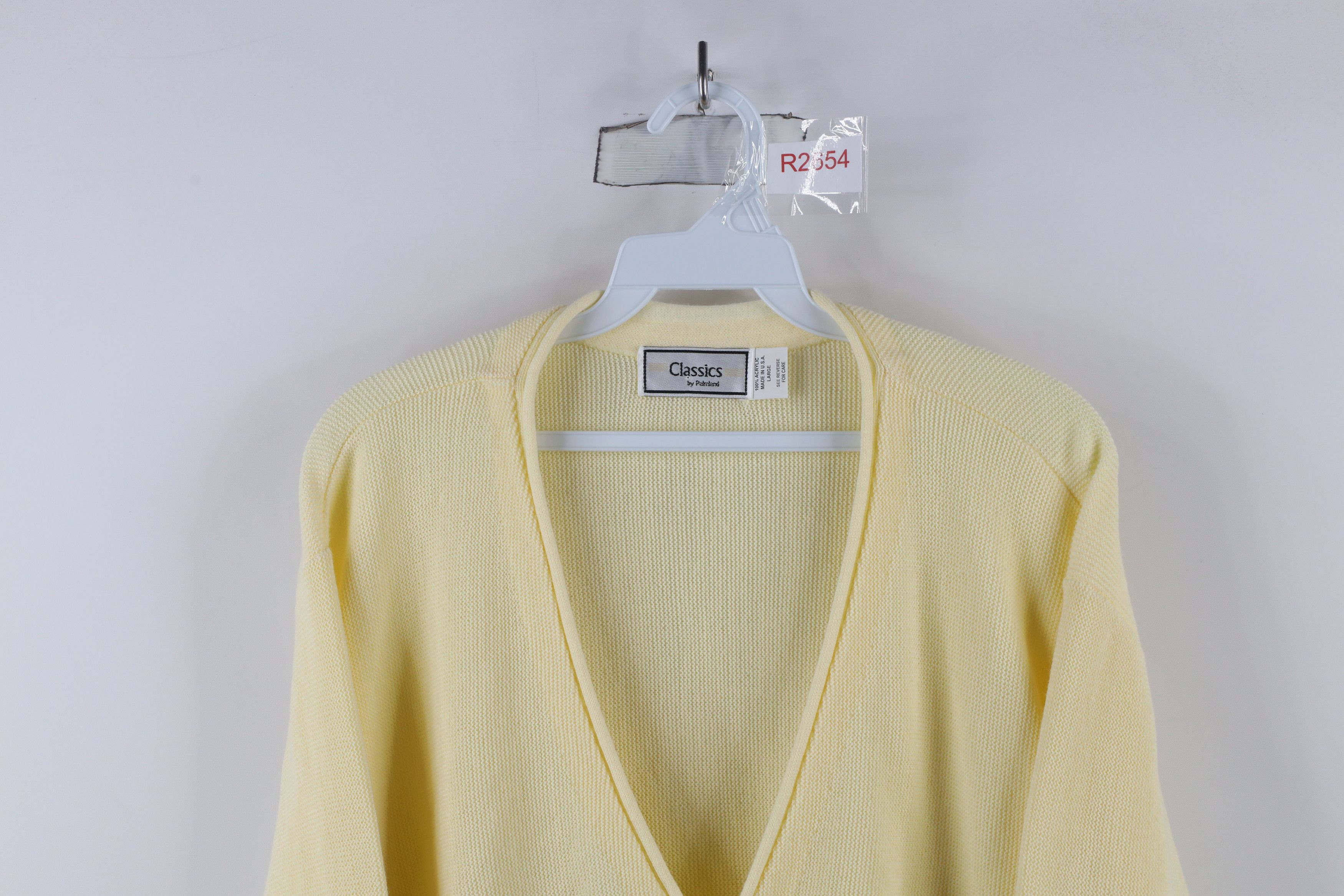 Vintage Vintage 70s Streetwear Knit Cardigan Sweater Pale Yellow USA Size US L / EU 52-54 / 3 - 2 Thumbnail