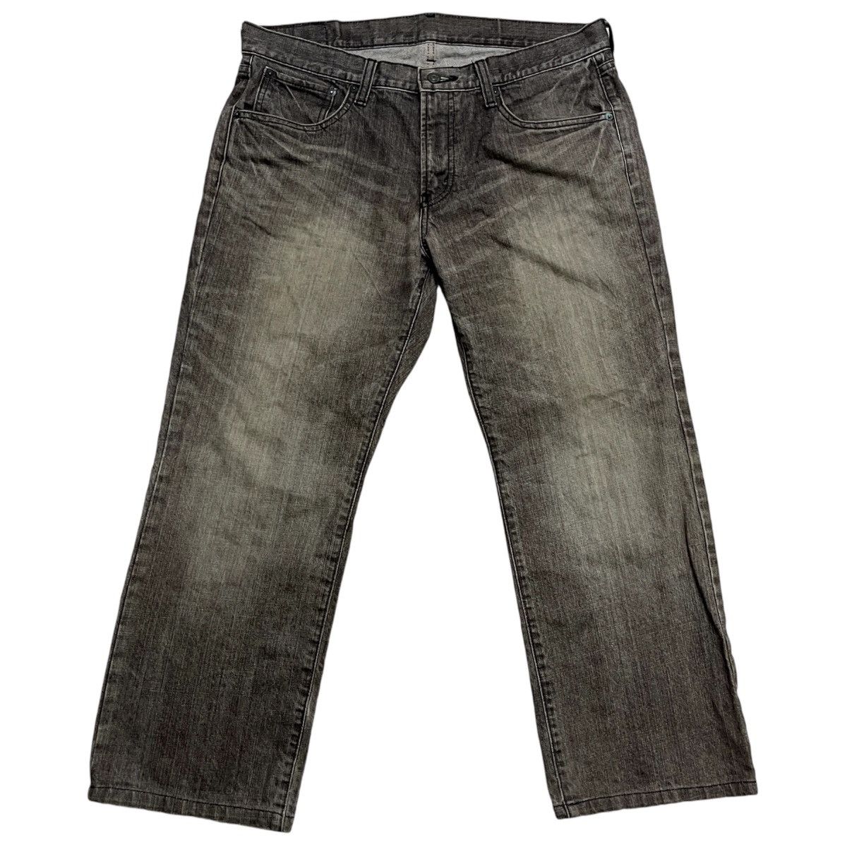 CRACK WASHED BAGGY DENIM PANTS
