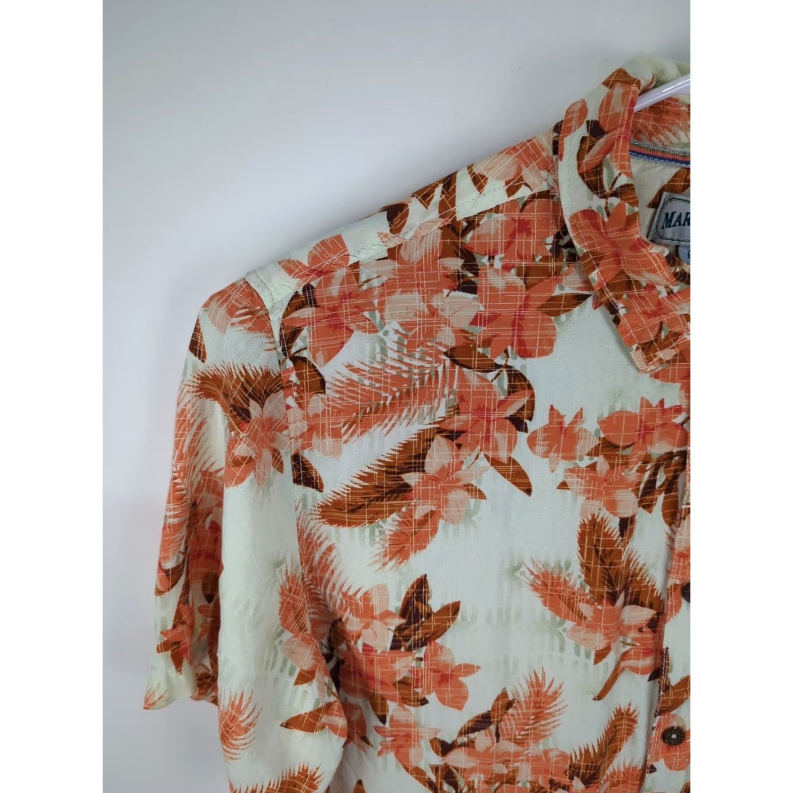 Vintage Margaritaville Hawaiian Shirt Men Orange Rayon Short Sleeve Button-Down XXL Casual Travel Relaxed Fit Size US XXL / EU 58 / 5 - 4 Thumbnail