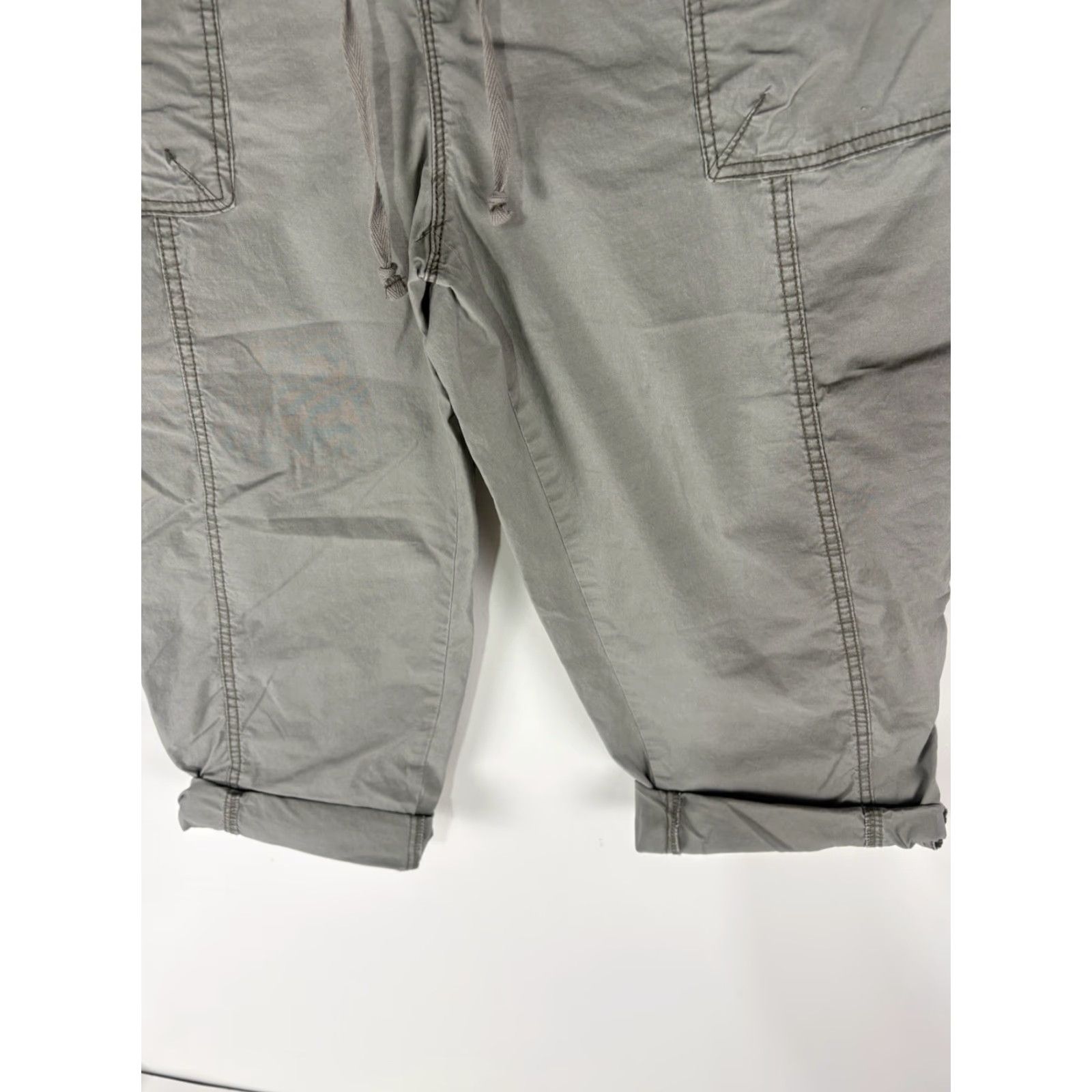 CO Khakis & Co Gray Drawstring Pull On Cuffed Pants Womens Size 14 Size 36" / US 14 / IT 50 - 3 Thumbnail