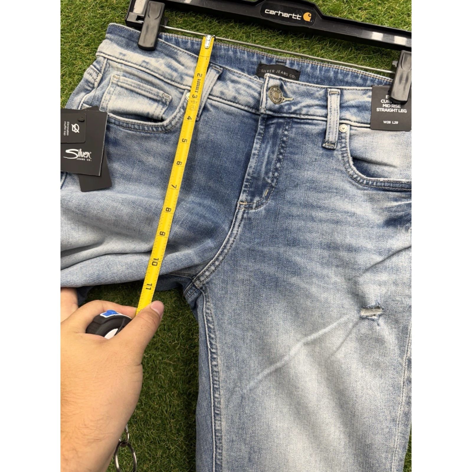 Silver Jeans Co. Silver Jeans Elyse Regular Fit Mid Rise Straight Leg Jeans Womens 28x29 Light Wash Blue Size 28" / US 6 / IT 42 - 6 Thumbnail