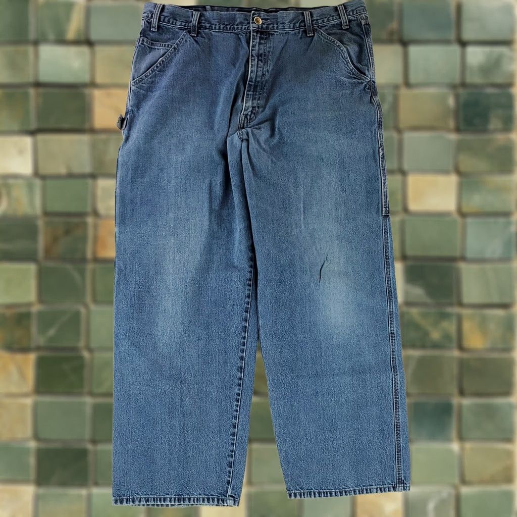Levi's VINTAGE Levi's Silvertab Carpenter Jeans VTG 90s Blue Mens 38x32 39x30 Actual Wide-Leg Jeans Mens Blue HTWORK Size US 38 / EU 54 - 1 Thumbnail