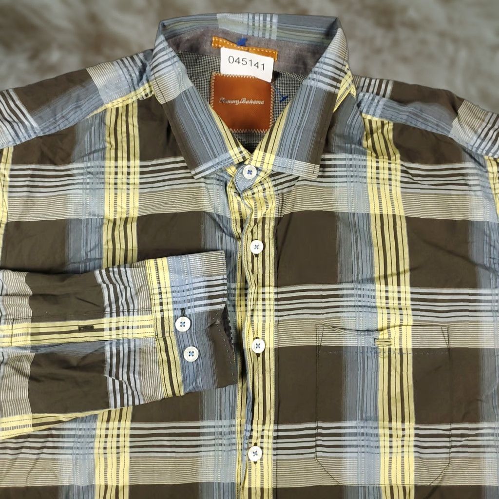 Tommy Bahama Tommy Bahama Button-Up Shirt Mens XL Brown Plaid Long Sleeve Casual Size US XL / EU 56 / 4 - 1 Thumbnail