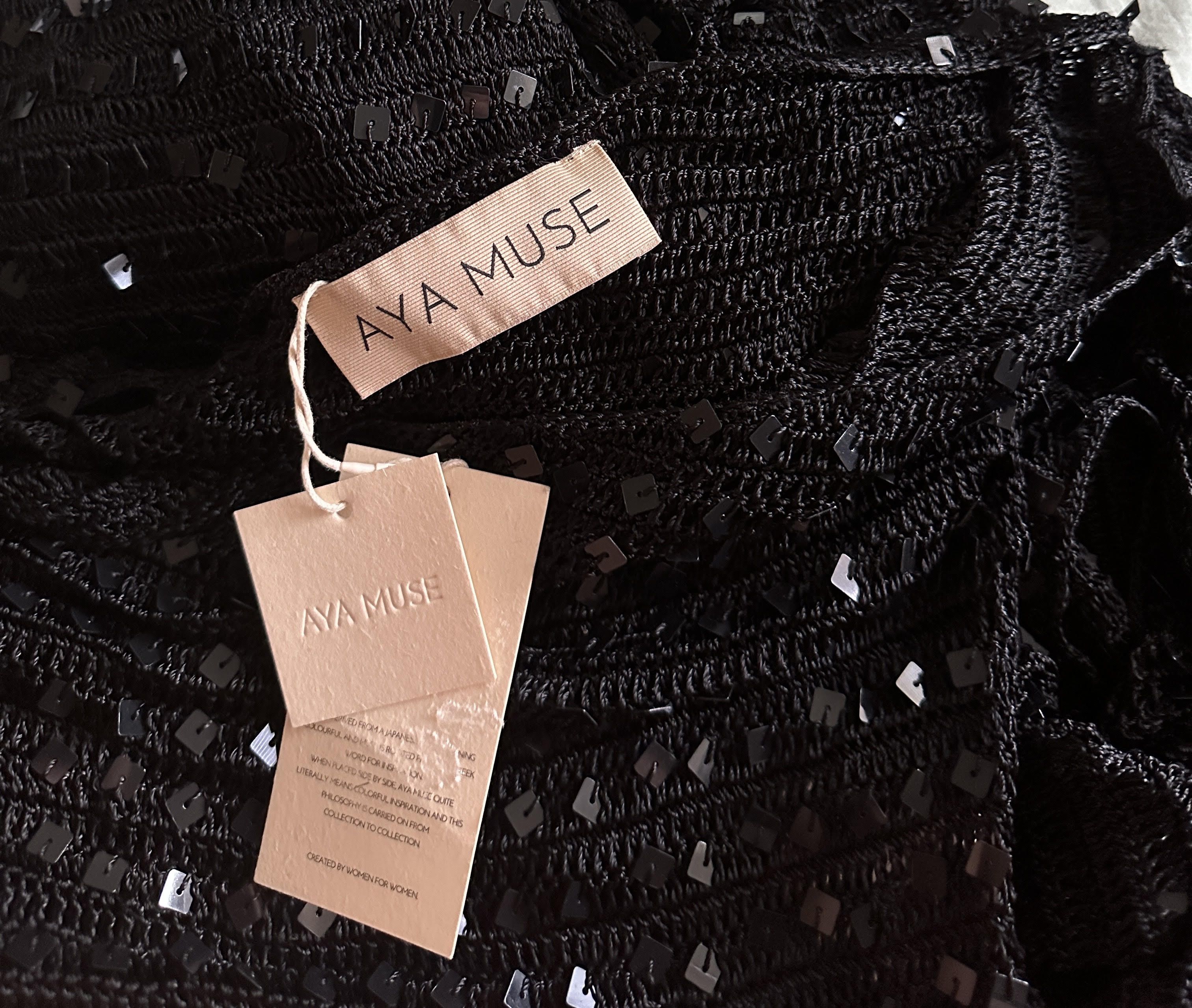AYA MUSE Black Sequin Maxi Dress Size M / US 6-8 / IT 42-44 - 6 Thumbnail