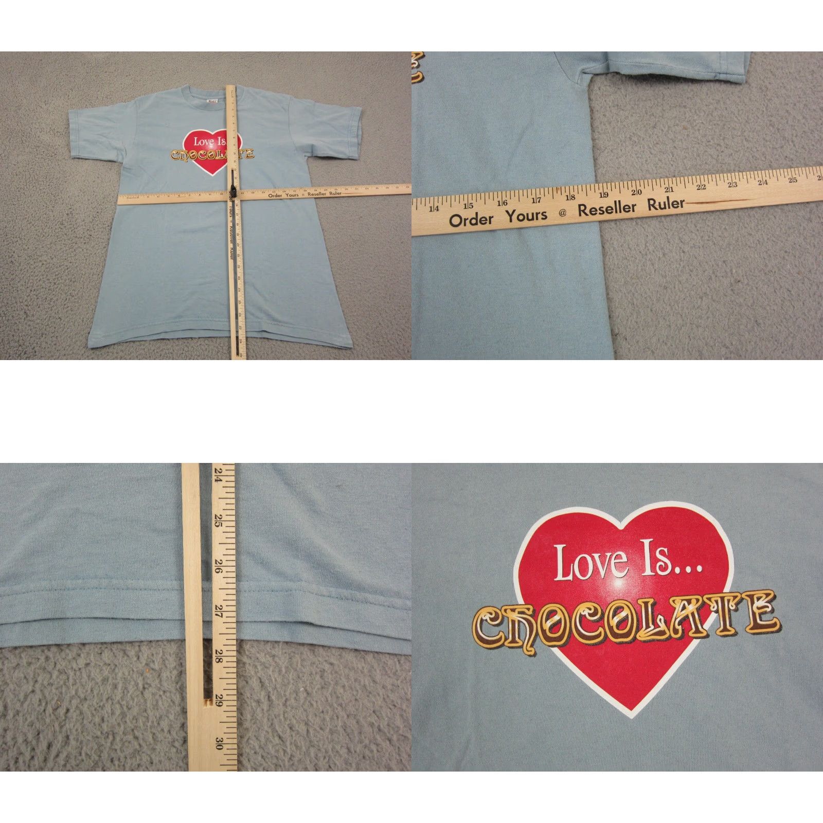 CHOCOOLATE VINTAGE Rick's America Shirt M Blue Cotton Jersey USA Tee Mens Shirt Short Sleeve Crew Neck - Utility Classic City Love Preppy American 90s Size US M / EU 48-50 / 2 - 8 Thumbnail