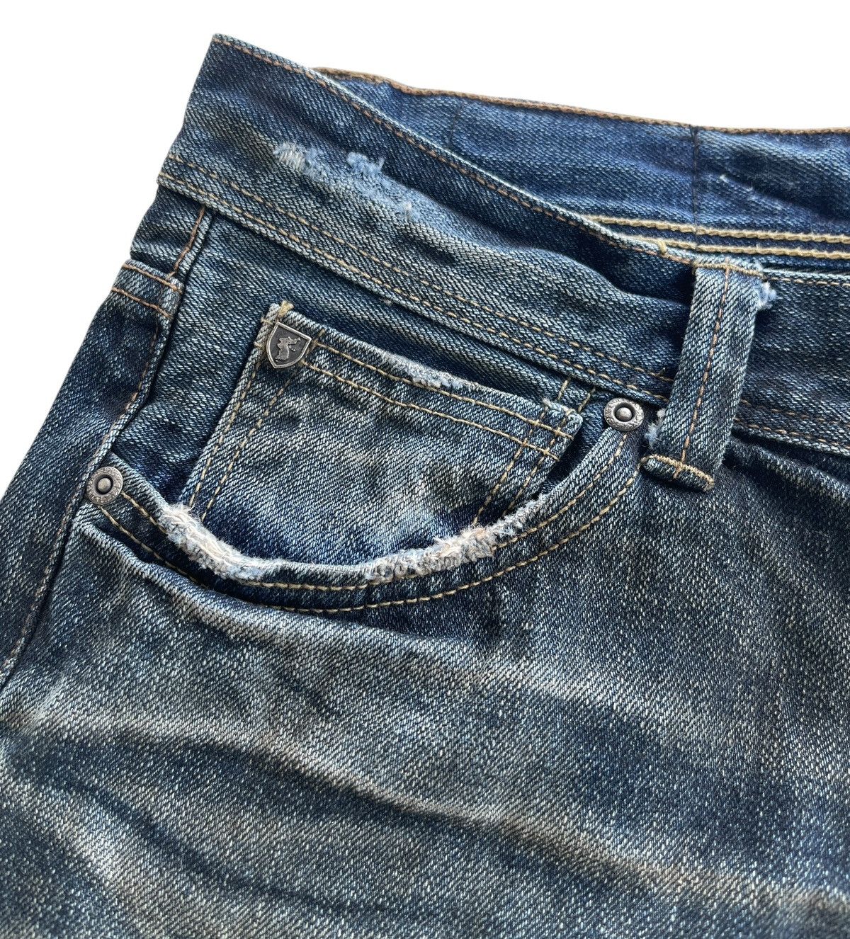 Vintage A.V.H Distressed Rusty Faded Studded Denim Size US 30 / EU 46 - 10 Thumbnail