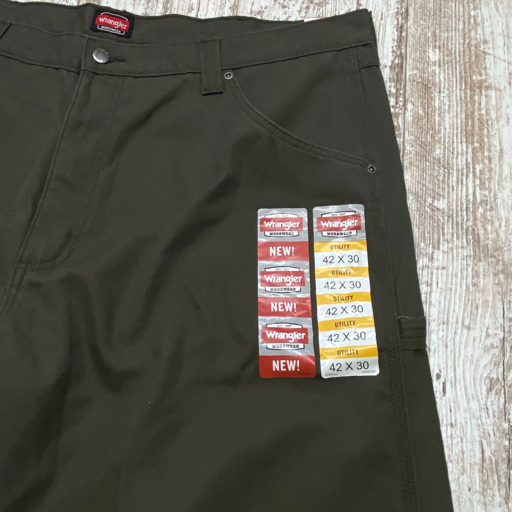 Wrangler VINTAGE Wrangler Workwear Utility Pant 42x30 Olive Relaxed Fit Pockets Canvas NEW Size US 42 / EU 58 - 5 Thumbnail