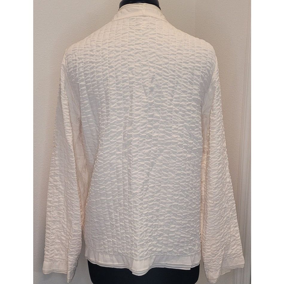 Eileen Fisher Eileen Fisher Silk Quilted Open Front Jacket – Ivory – M Size M / US 6-8 / IT 42-44 - 2 Thumbnail