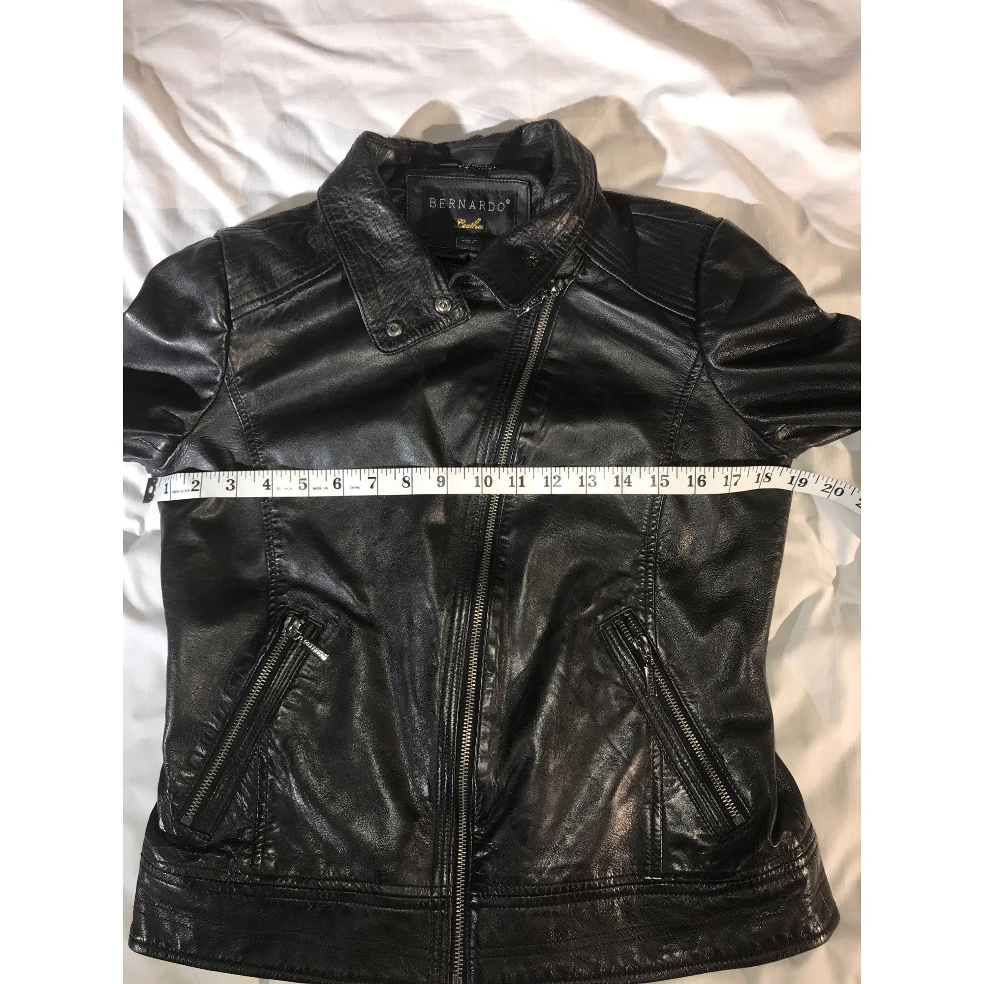 Other Bernardo NWT Womens Black Leather Zippers Moto Bomber Jacket Size S / US 4 / IT 40 - 8 Thumbnail