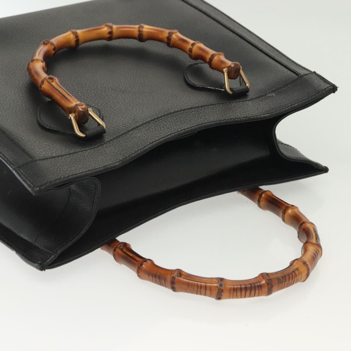 Gucci GUCCI Bamboo Hand Bag Leather Black Gold 002 2122 002 2122 Size ONE SIZE - 7 Thumbnail