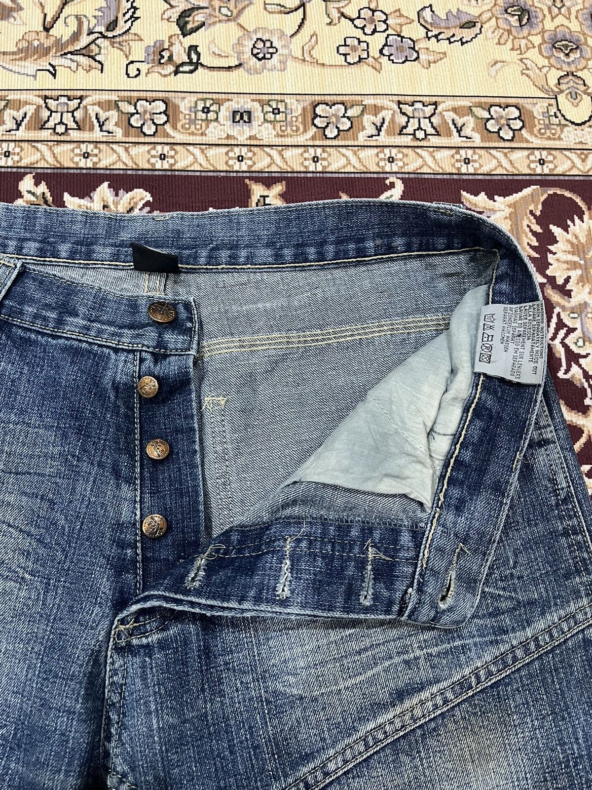 Japanese Brand T Traxx Double Knee Stain Denim Size US 34 / EU 50 - 20 Thumbnail