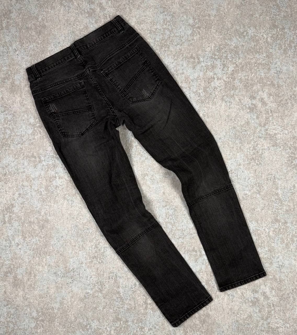 Buffalo London BUFFALO REBEL BLACK SKINNY JEANS KNEE PATCH Size 28" / US 6 / IT 42 - 3 Thumbnail