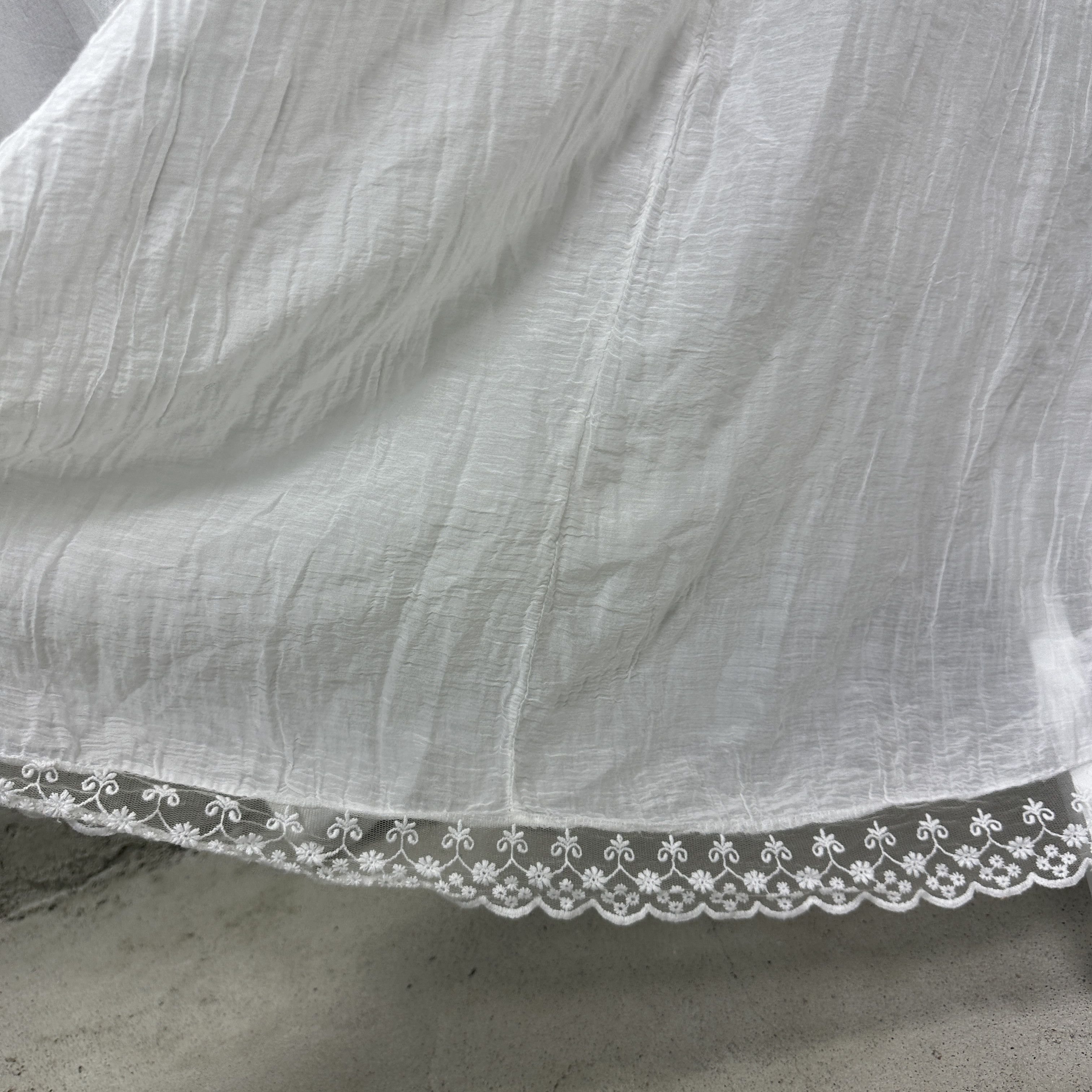 Vintage Vintage Boho Preppy Sheer White Lace Maxi Skirt Y2K Size 26" / US 2 / IT 38 - 7 Thumbnail