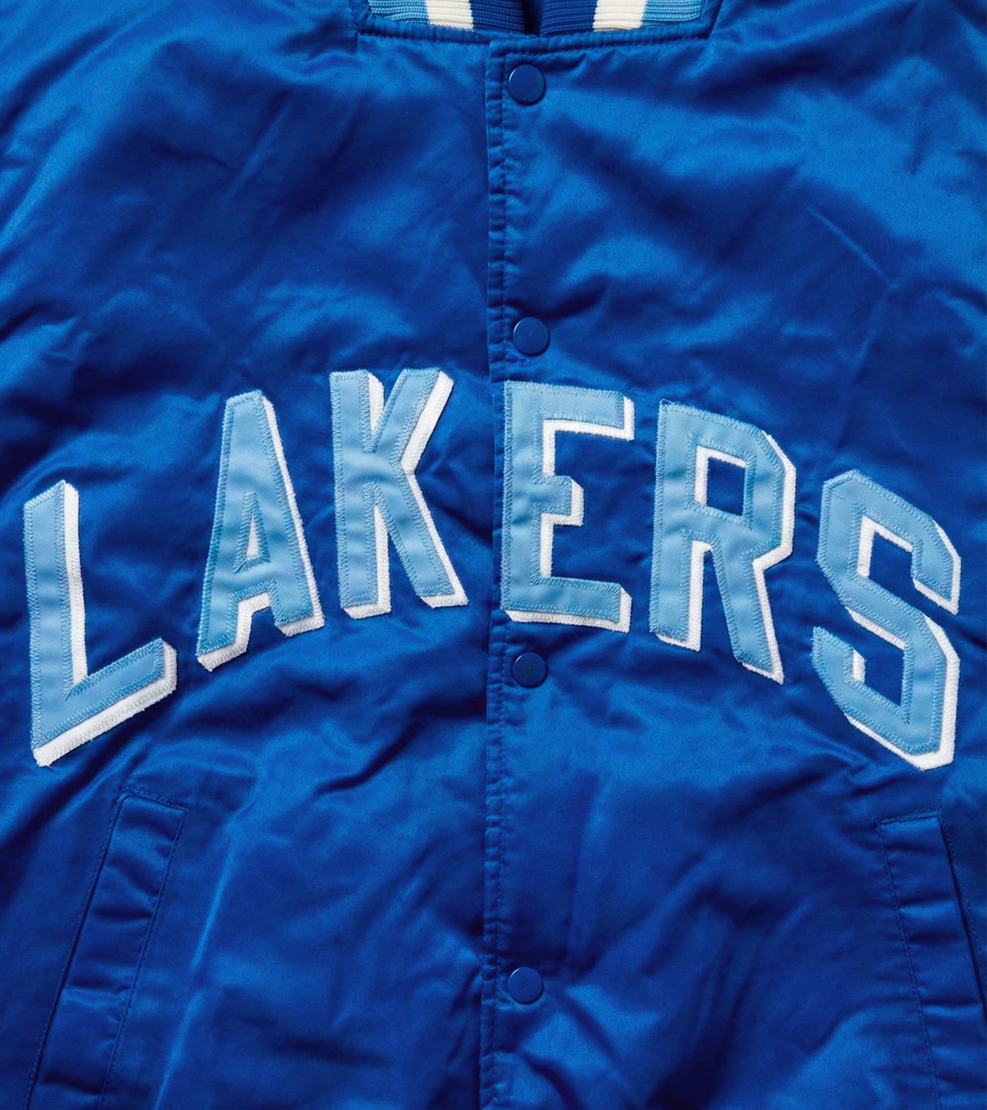Majestic Vintage Lakers Blue Satin Varsity Jacket M Majestic NBA Size US L / EU 52-54 / 3 - 3 Thumbnail