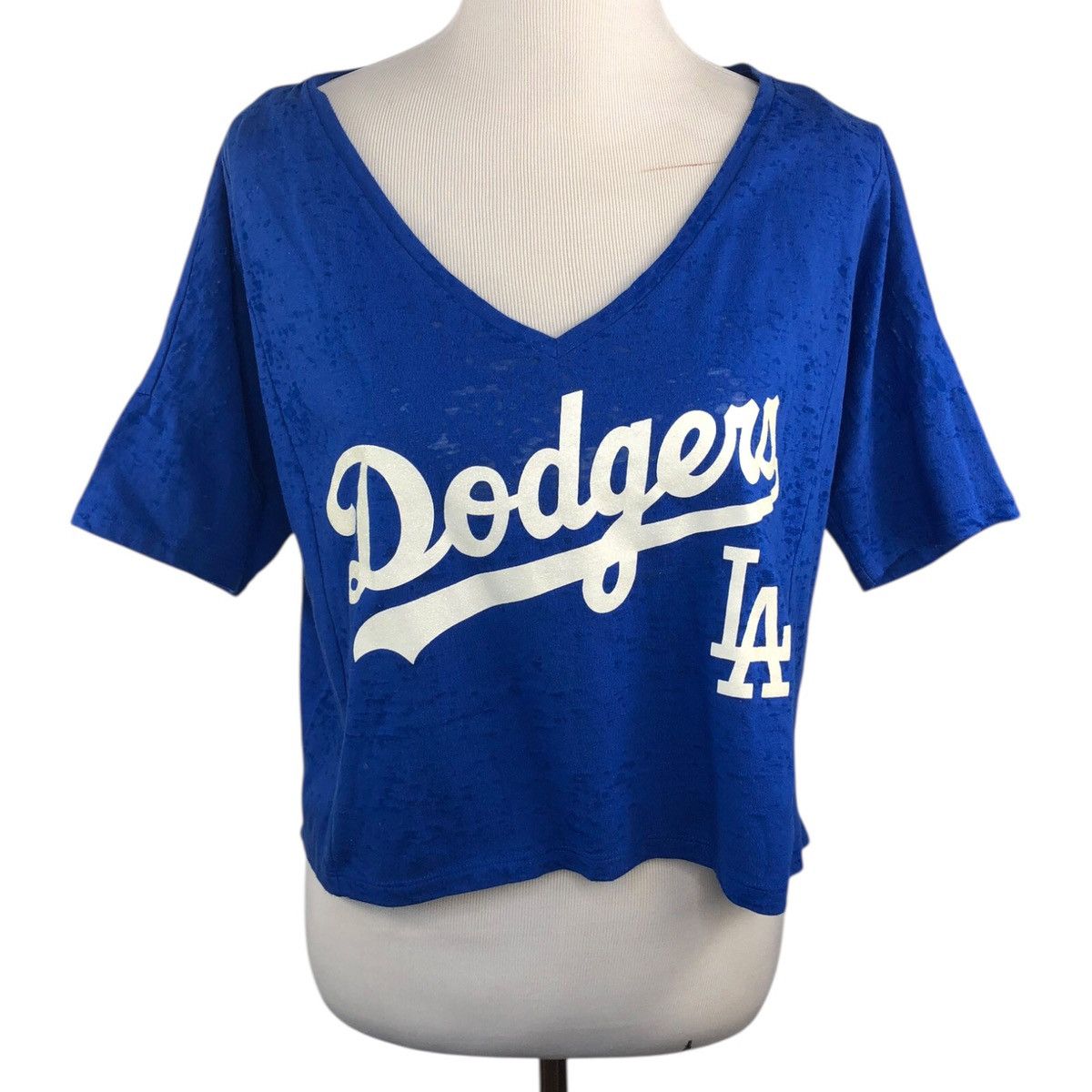 Victoria's Secret VS PINK LA Dodgers Oversized Crop T-Shirt White Glitter Logo Size XS / US 0-2 / IT 36-38 - 5 Thumbnail