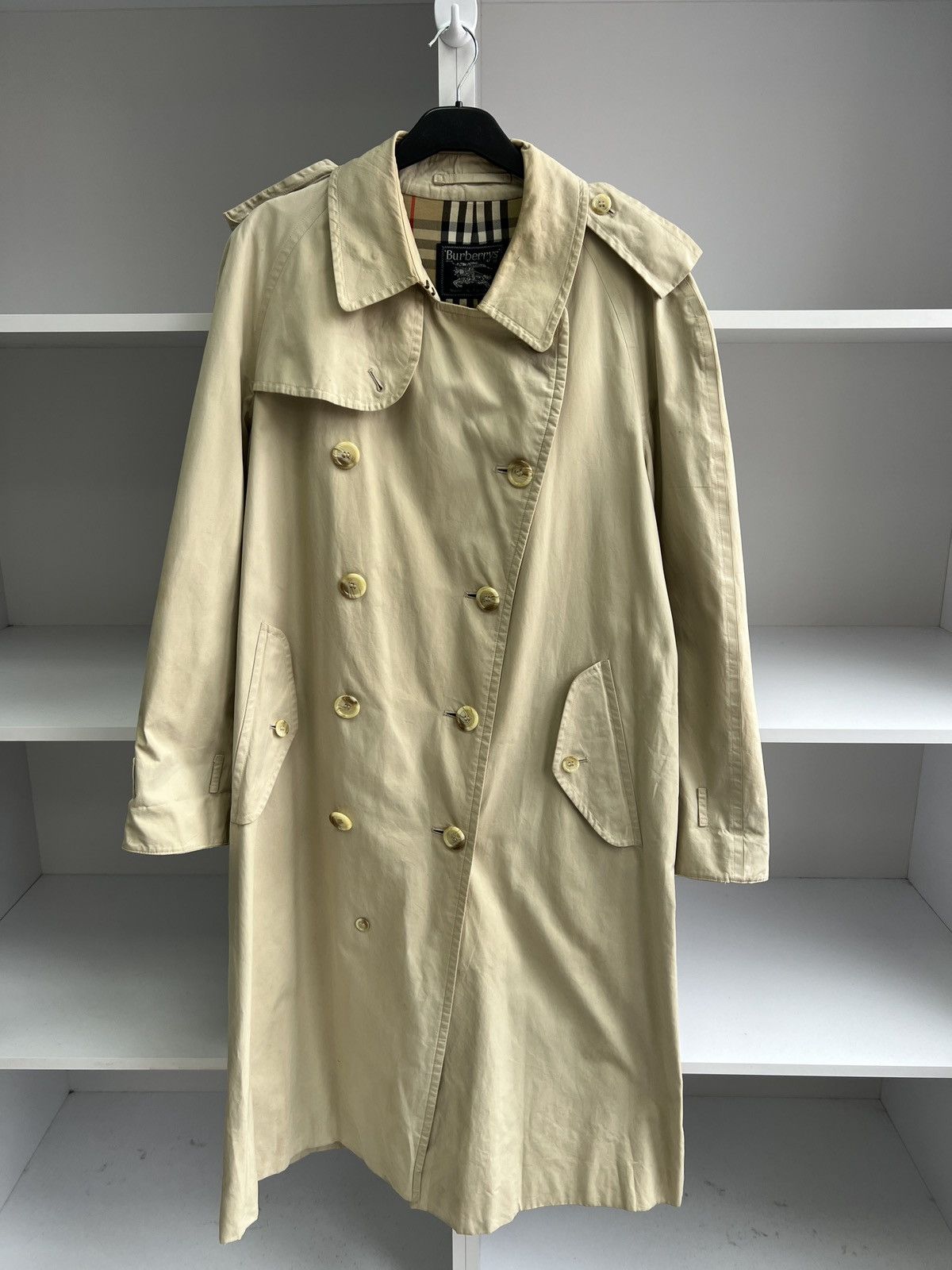 Burberry × Vintage Vintage Burberry Nova Check Trench coat Size US M / EU 48-50 / 2 - 3 Thumbnail