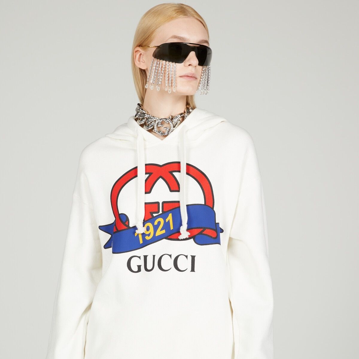 Gucci oc11z0226 Interlocking G 1921 Print Sweatshirt Hoodie Size XXL / US 16-18 / IT 52-54 - 3 Thumbnail