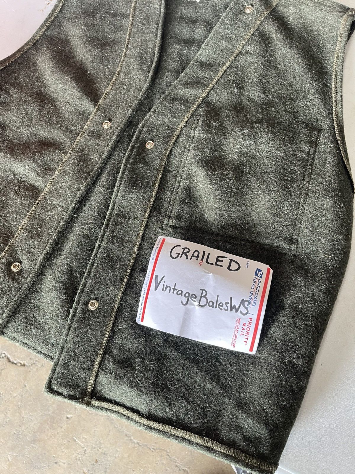 Filson × Vintage FILSON GARMENT MILITARY GREEN 100% WOOL Size 38R - 2 Thumbnail