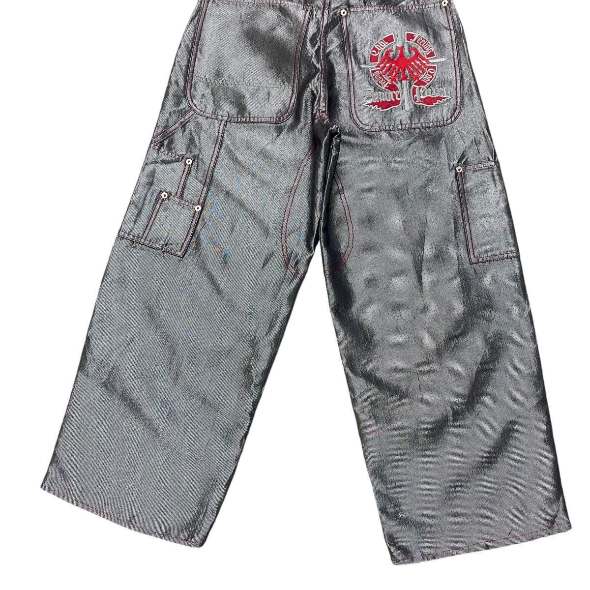 Japanese Brand Vintage Amore Puro Silver Metallic Wide Leg Baggy Jeans Size US 28 / EU 44 - 13 Thumbnail