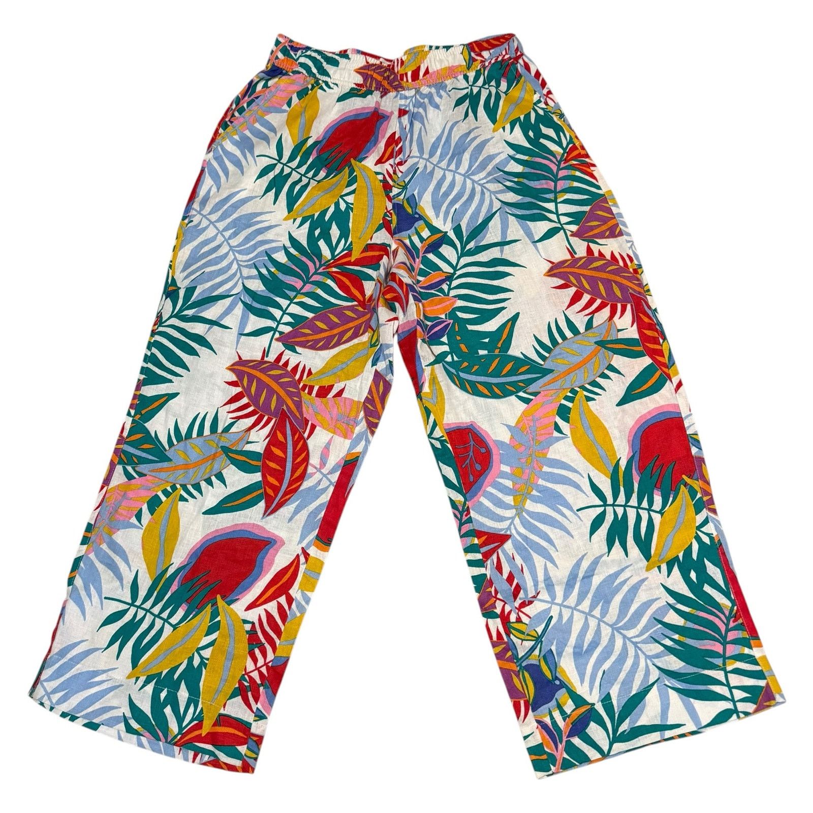 Other C&C California Linen Pants Wide Leg Crop Tropical Large Size 31" - 1 Thumbnail