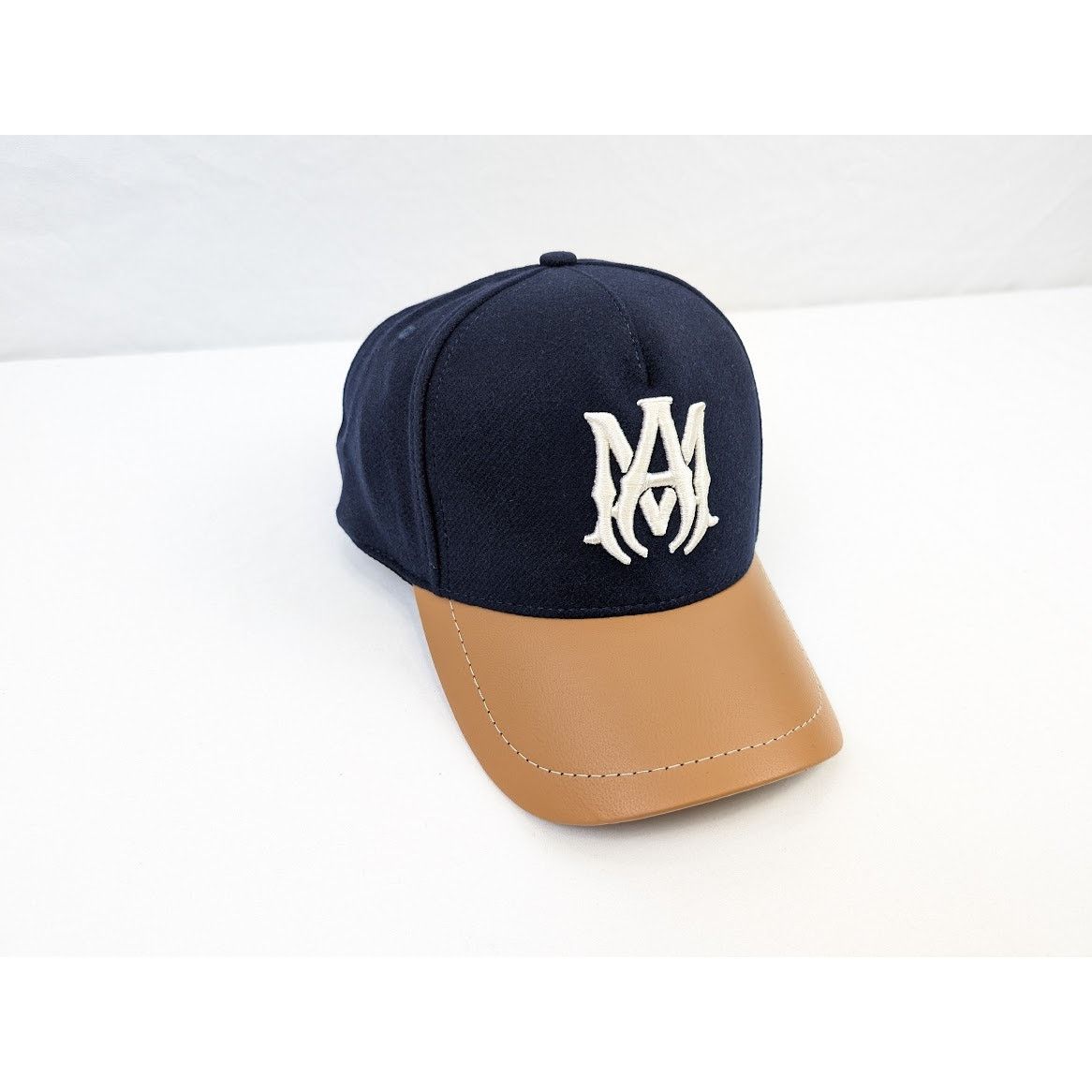 Amiri o1rshd1 Size: OS / Wool/Leather MA Hat / Cap in Navy Size ONE SIZE - 4 Thumbnail