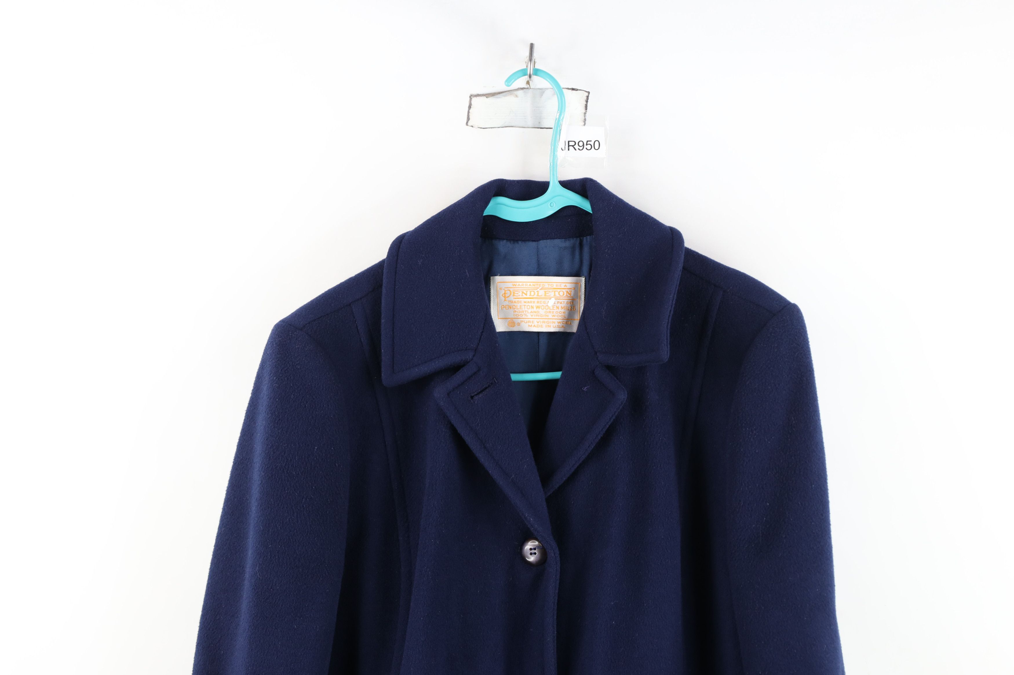 Pendleton Vintage 90s Pendleton Heavy Wool Trench Coat Jacket Blue USA Size XL / US 12-14 / IT 48-50 - 2 Thumbnail