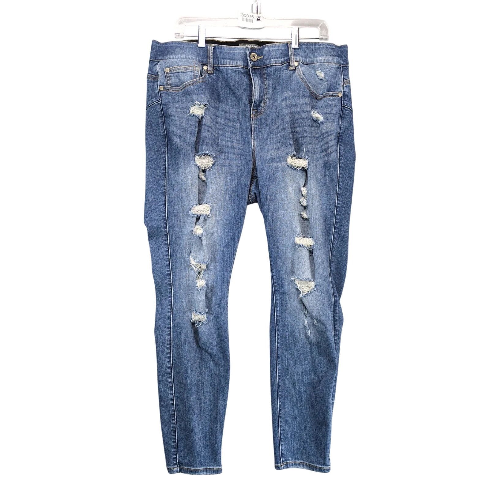 Other Torrid Bombshell Skinny Jeans Women's 18S Distressed 36x27" Size 40" / US 18 - 1 Thumbnail
