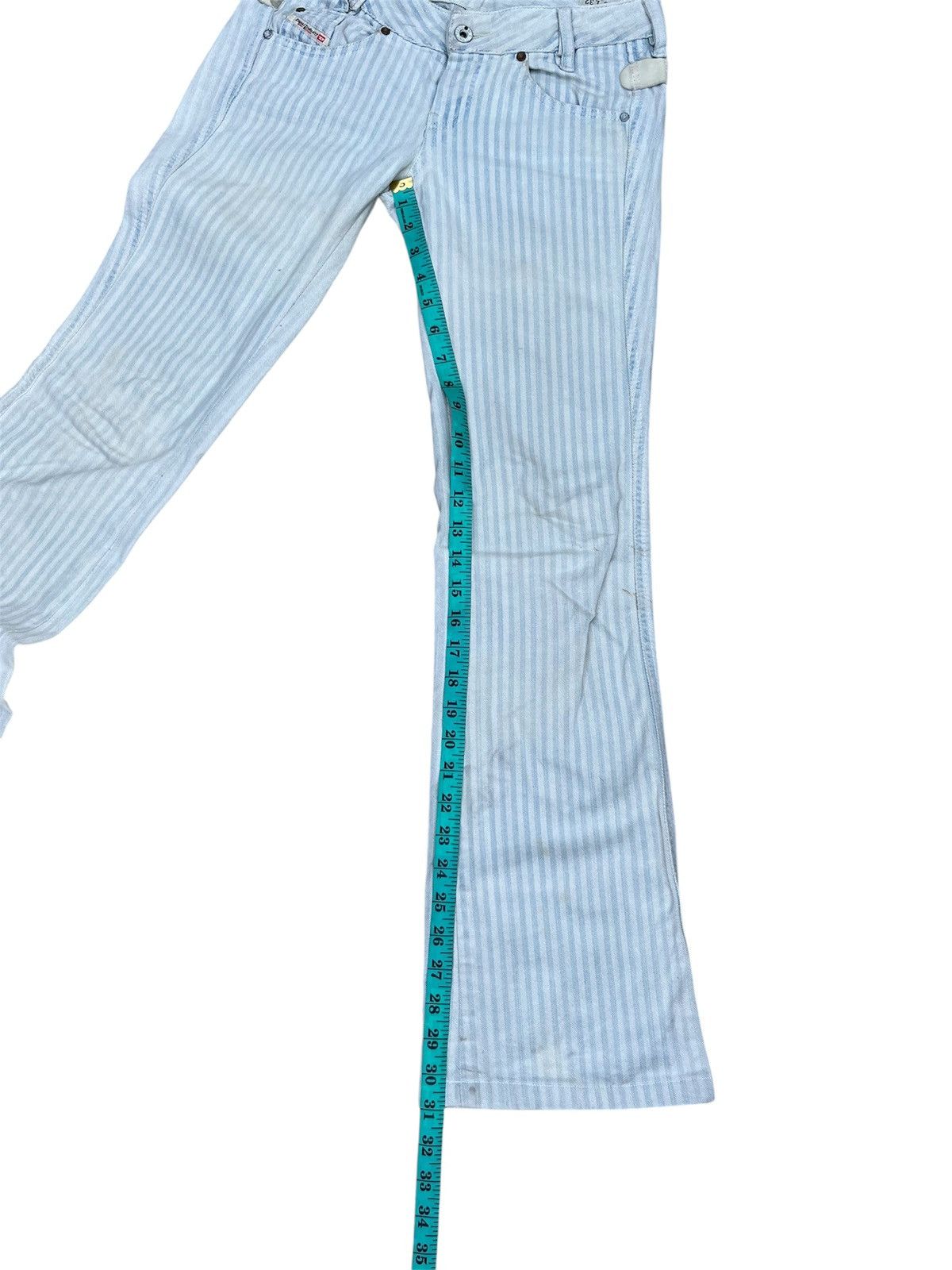 Diesel DIESEL Striped Flare Jeans Y2K Aesthetic W26 Size 26" / US 2 / IT 38 - 19 Thumbnail