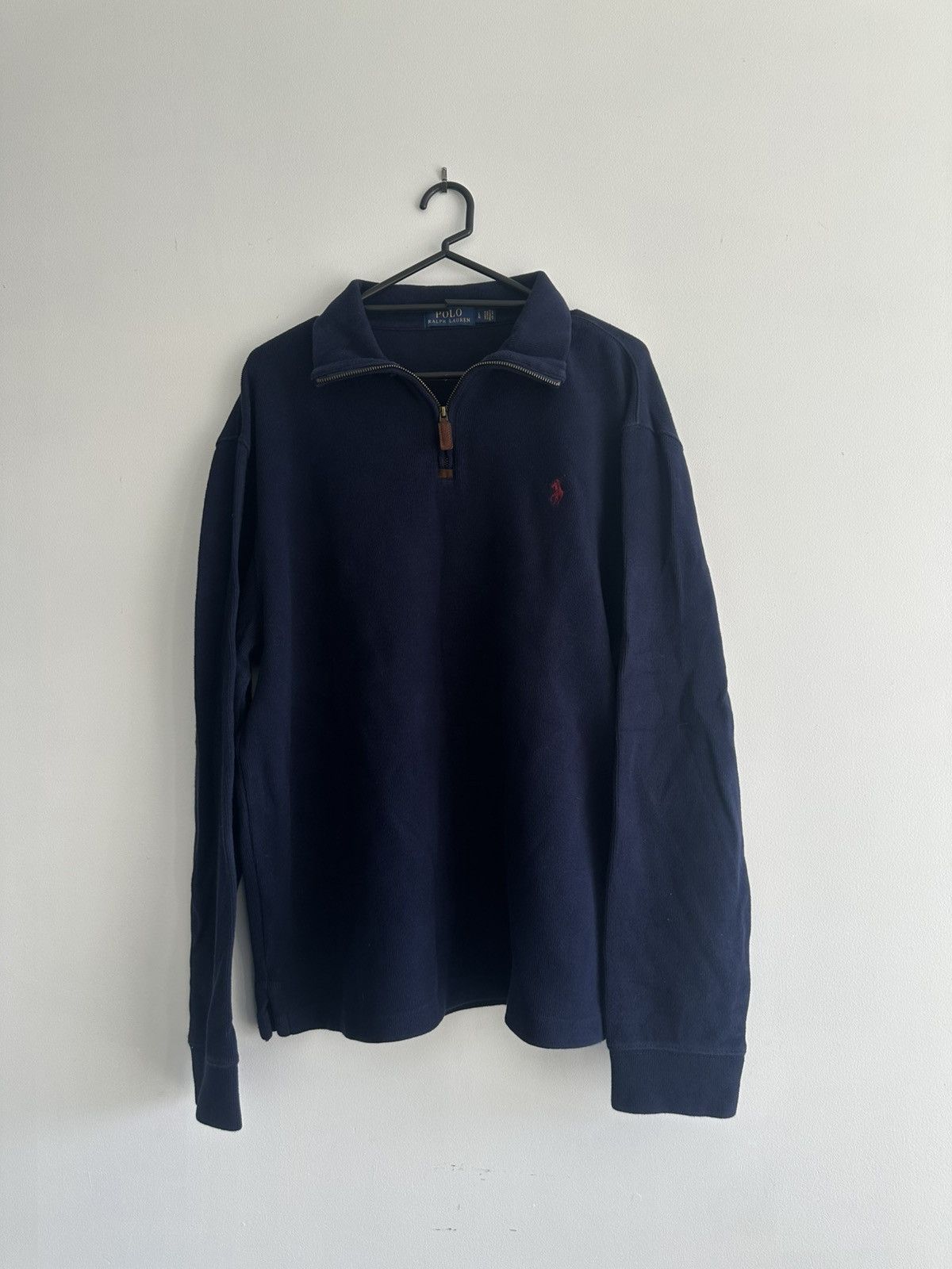 Ralph Lauren Navy Blue Ralph Lauren Polo Quarter Zip Pullover Sweater Size US L / EU 52-54 / 3 - 1 Thumbnail