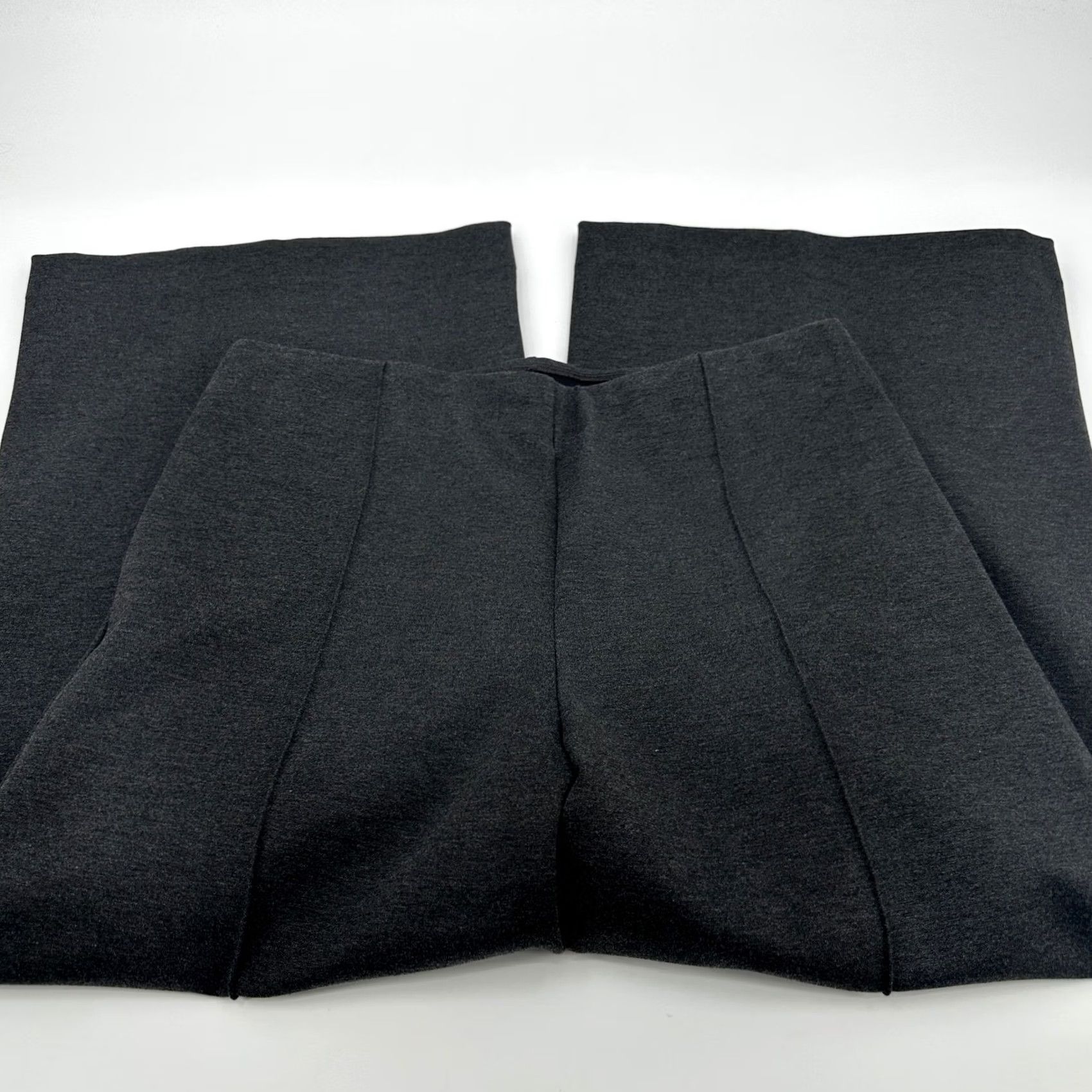 Vintage Chico's Charcoal Gray Wide Leg Pull On Seamed Pants Size 12 Regular Trouser Size 34" / US 12 / IT 48 - 2 Thumbnail