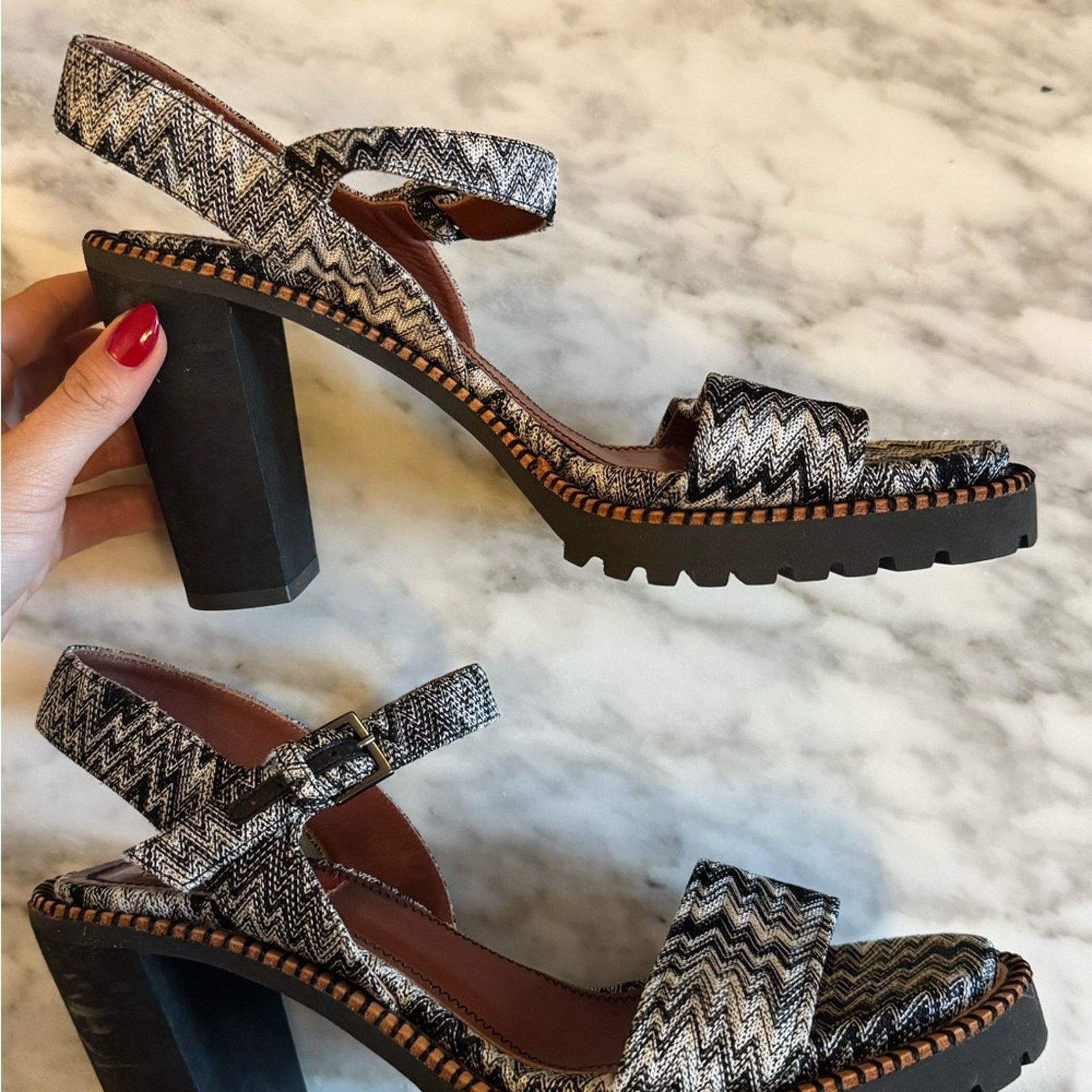 Missoni Missoni Black and Gray Zigzag Heels Size US 8.5 / IT 38.5 - 3 Thumbnail