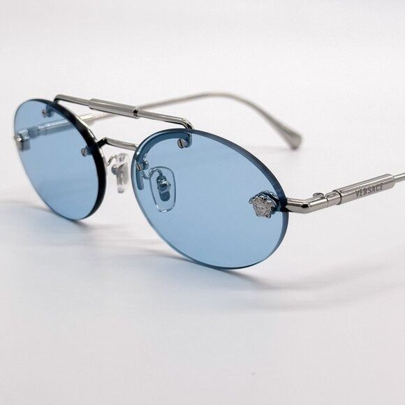 Versace NEW VERSACE SUNGLASSES VE2295 1000/1 BLUE WOMEN EYEWEAR VE22 Size ONE SIZE - 5 Thumbnail