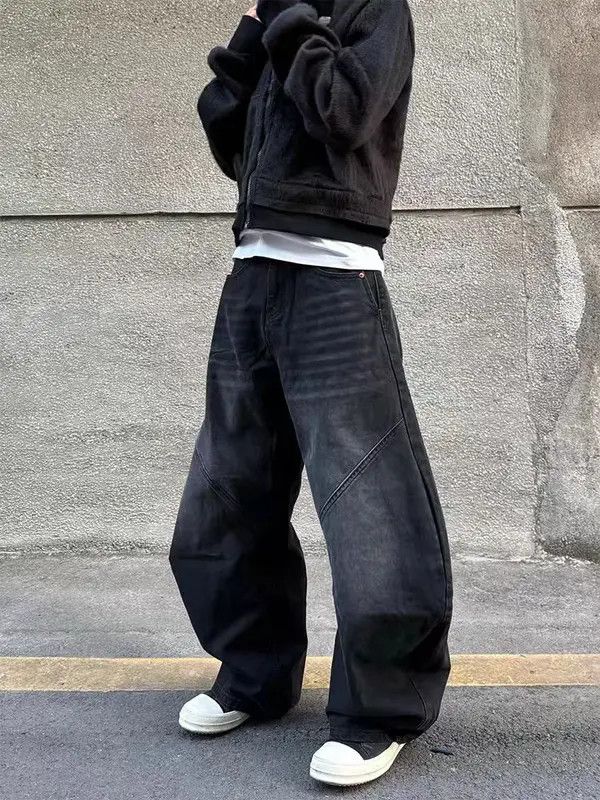 VIBE Washed Black Machete Contour Baggy Jeans Size US 34 / EU 50 - 4 Thumbnail